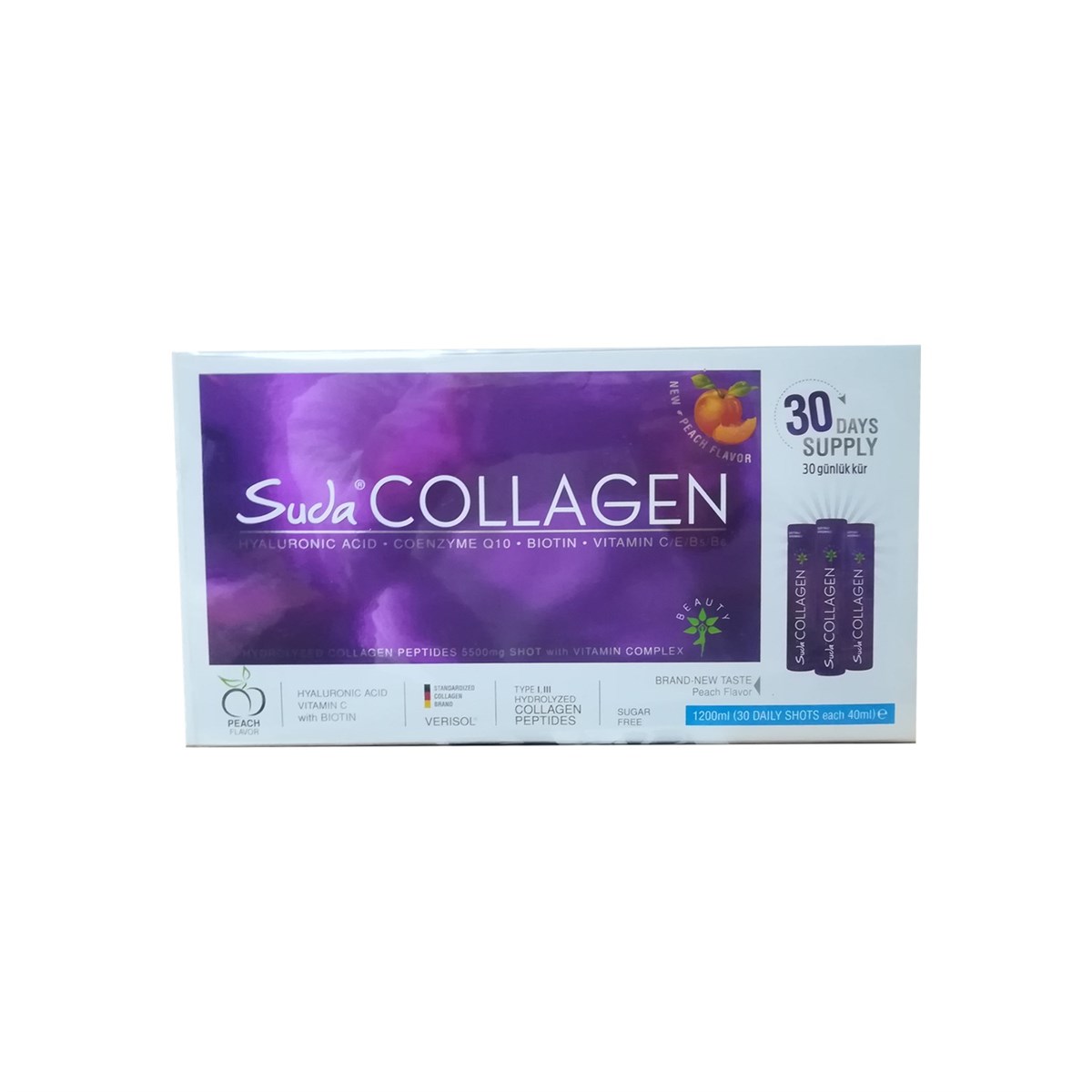 SUDA Suda Collagen Peach Flavor 30 Shots x 40 ml