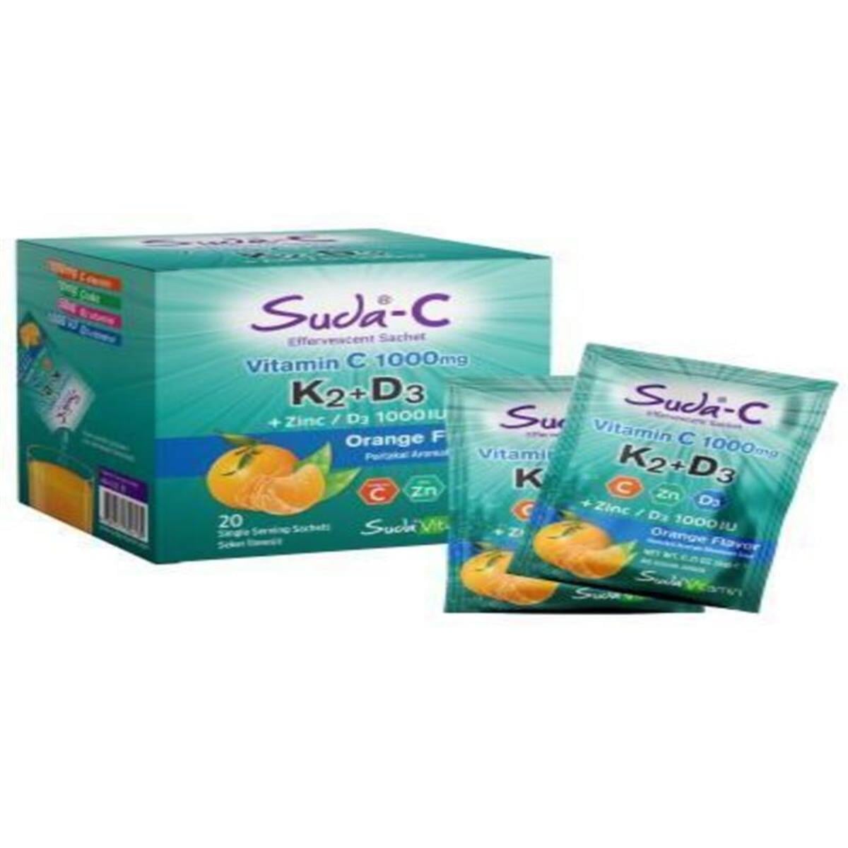 Suda Vitamin Suda Vitamin C 1000 mg K2 D3 Zinc 20 Saşe
