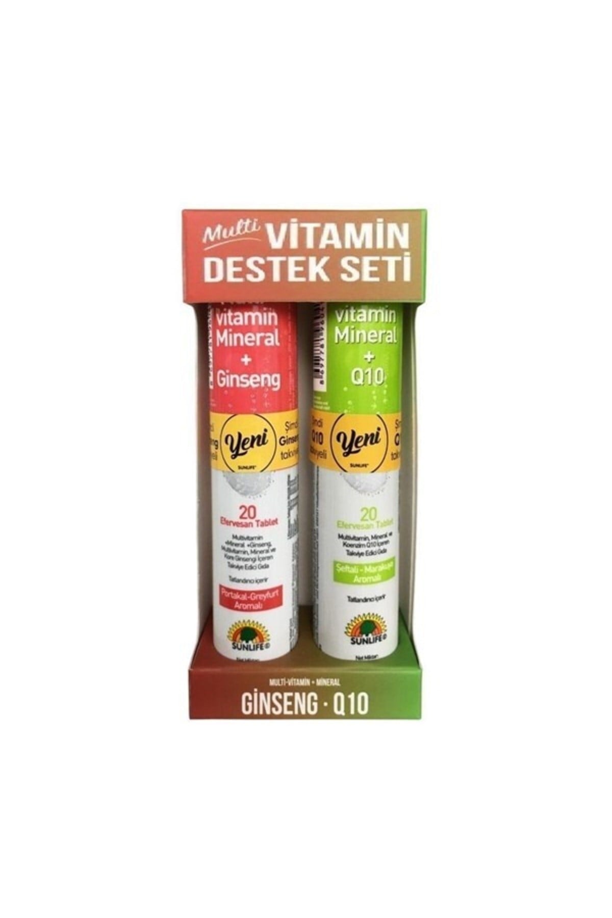 Sunlife Sunlife Multivitamin Destek Seti - Multi Vitamin Ginseng 20 Tablet + Multivitamin Mineral Q10 20 Tab