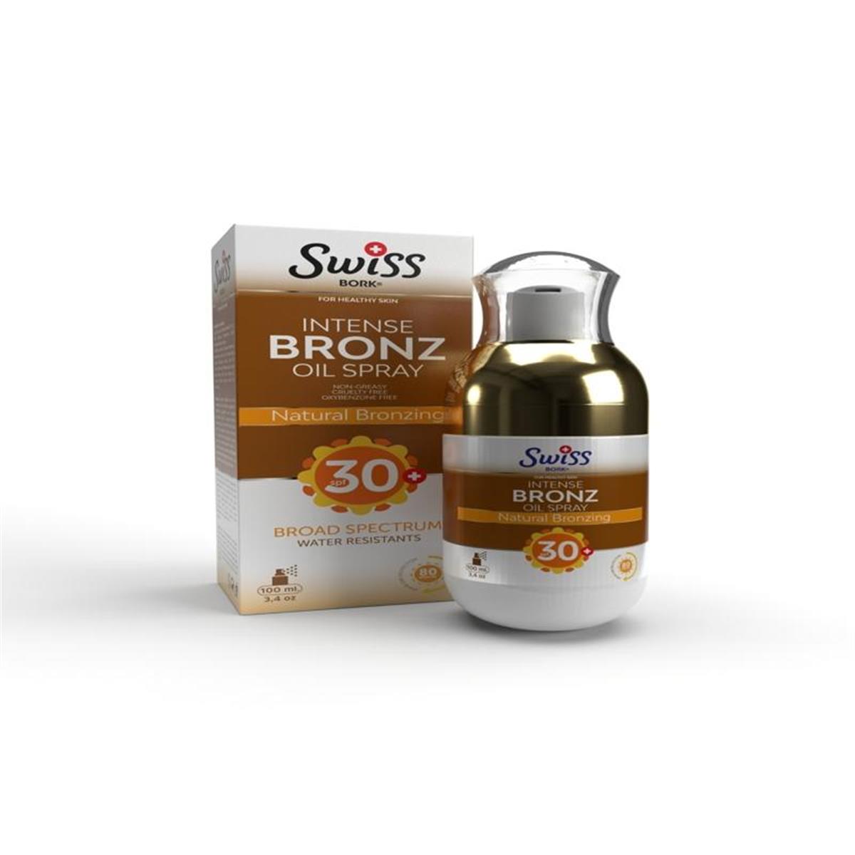 Swiss Bork Swiss Bork Bronzlaştırıcı Güneş Spreyi SPF30+ 100 ml