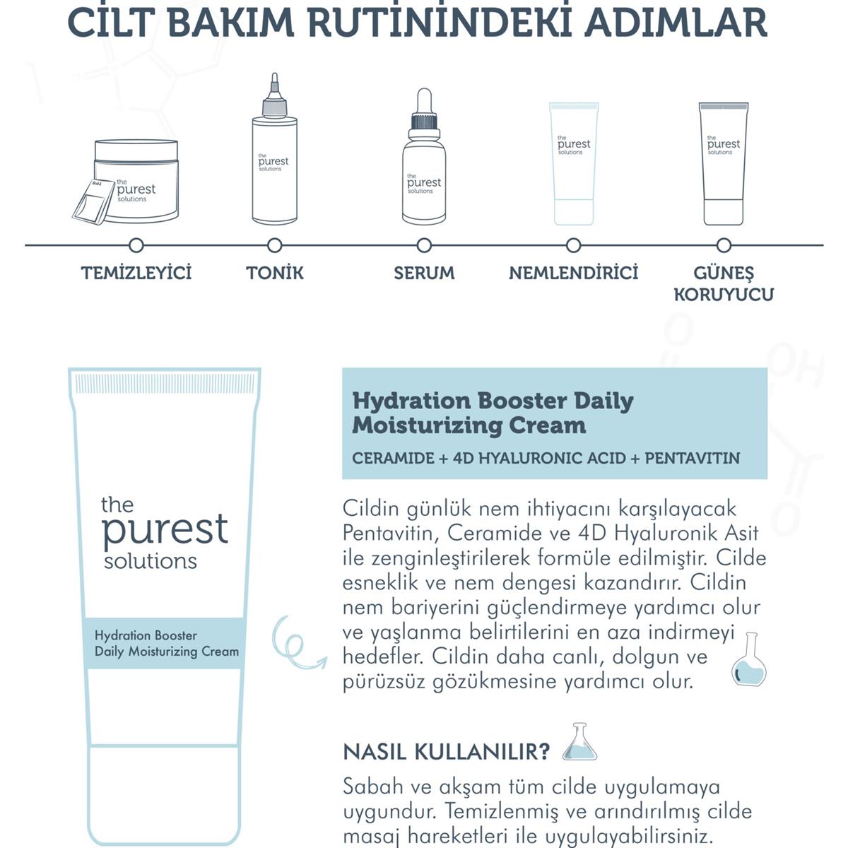 The Purest Solutions The Purest Solutions 24 Saat Etkili Günlük Yoğun Nemlendirici Bakım Kremi 50 ml