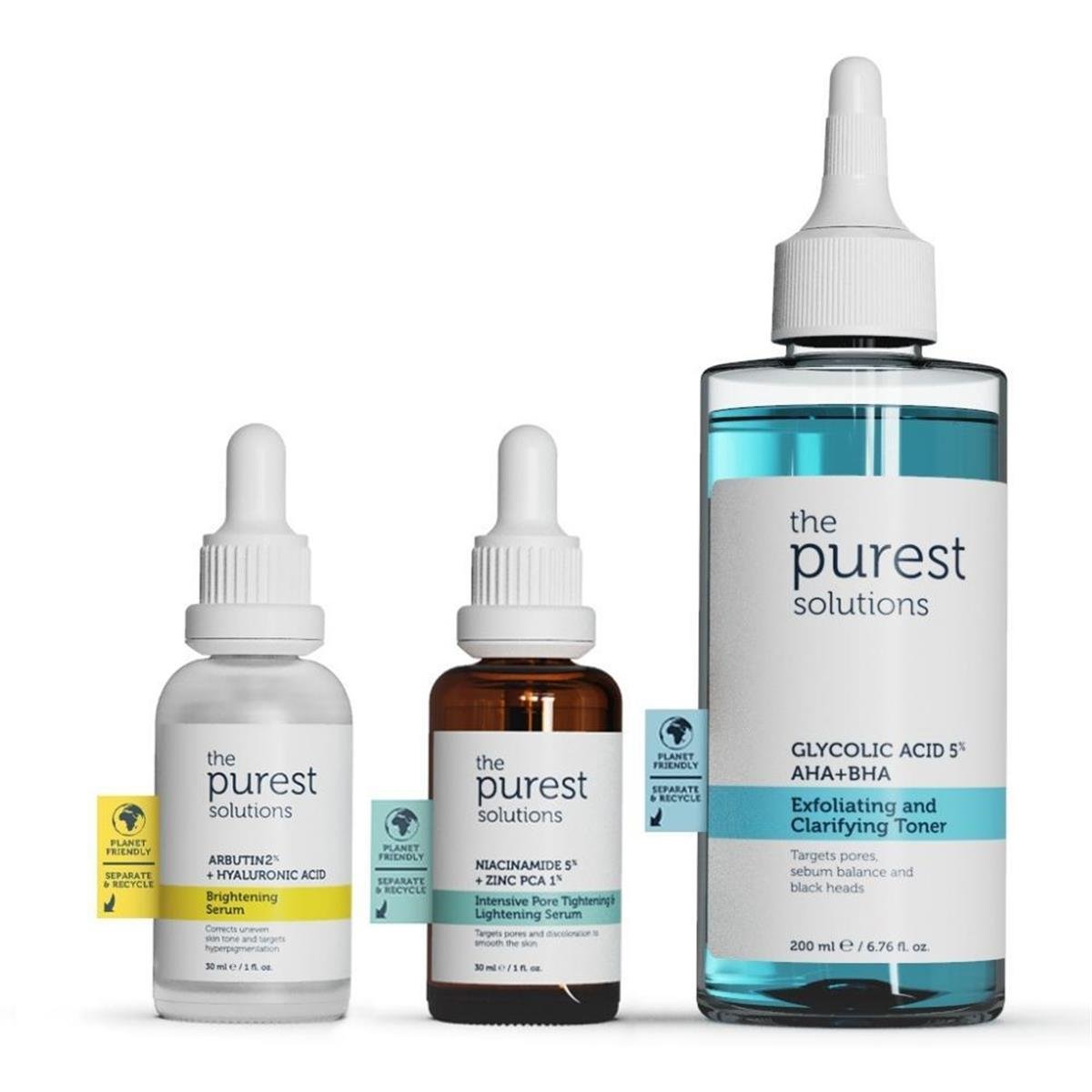 The Purest Solutions The Purest Solutions Sivilce ve Siyah Nokta Önlemeye Yardımcı Aydınlatıcı Bakım Seti 200 ml + 30 ml