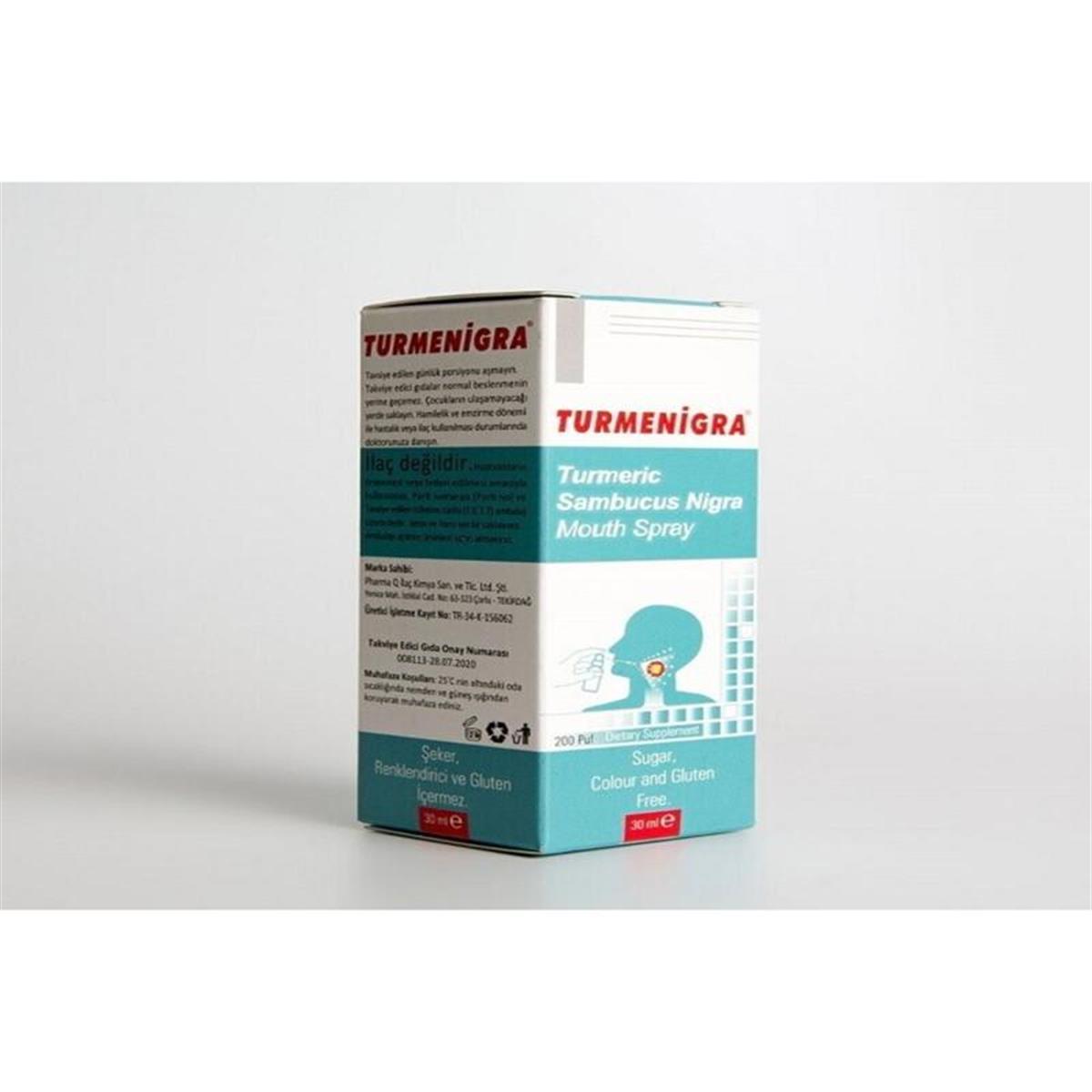 Turmenigra Turmenigra Turmeric Sambucus Nigra Mouth Spray 200 Puf 30 ml