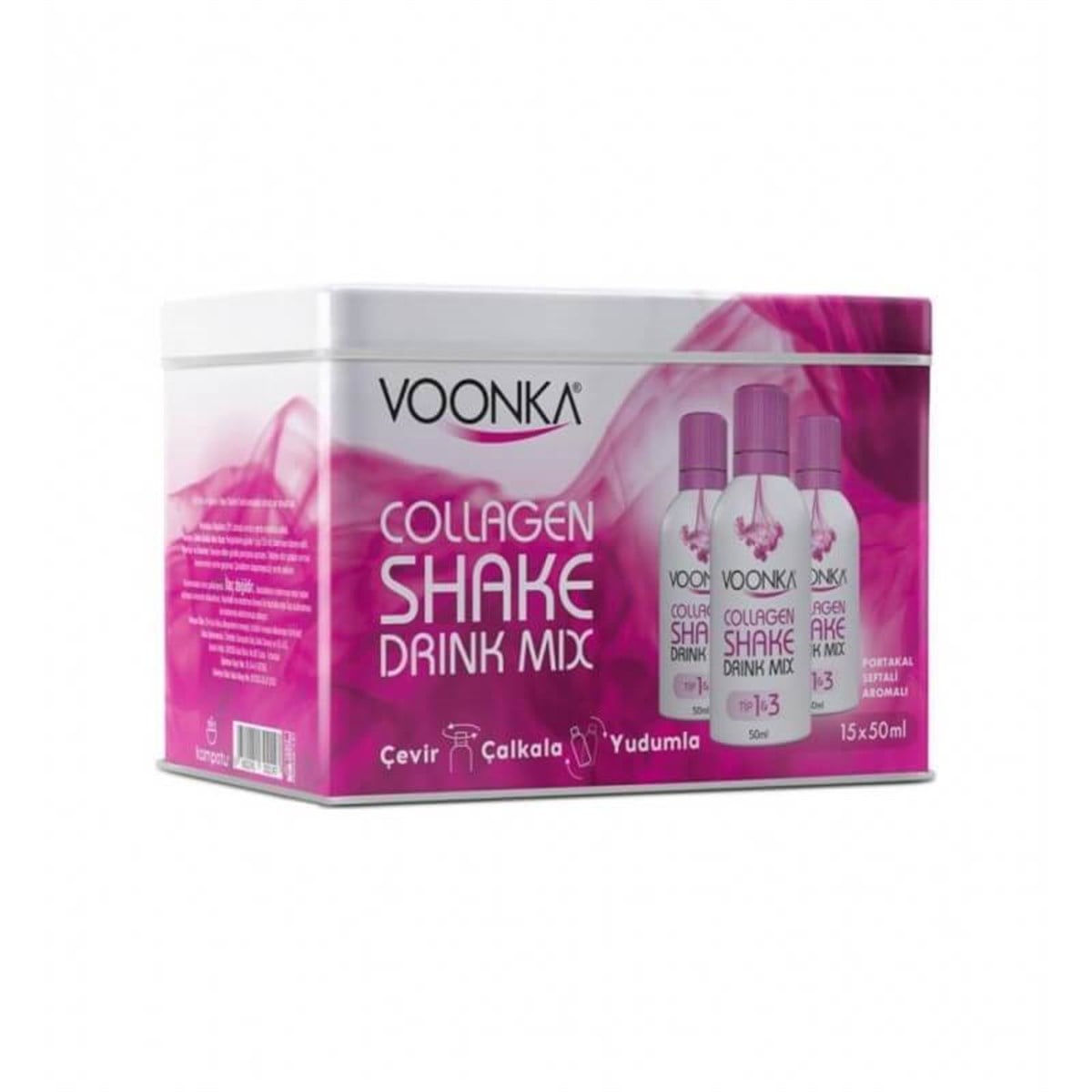 Voonka Voonka Beauty Collagen Shake Drink Mix Portakal Şeftali Aromalı 15 x 50 ml