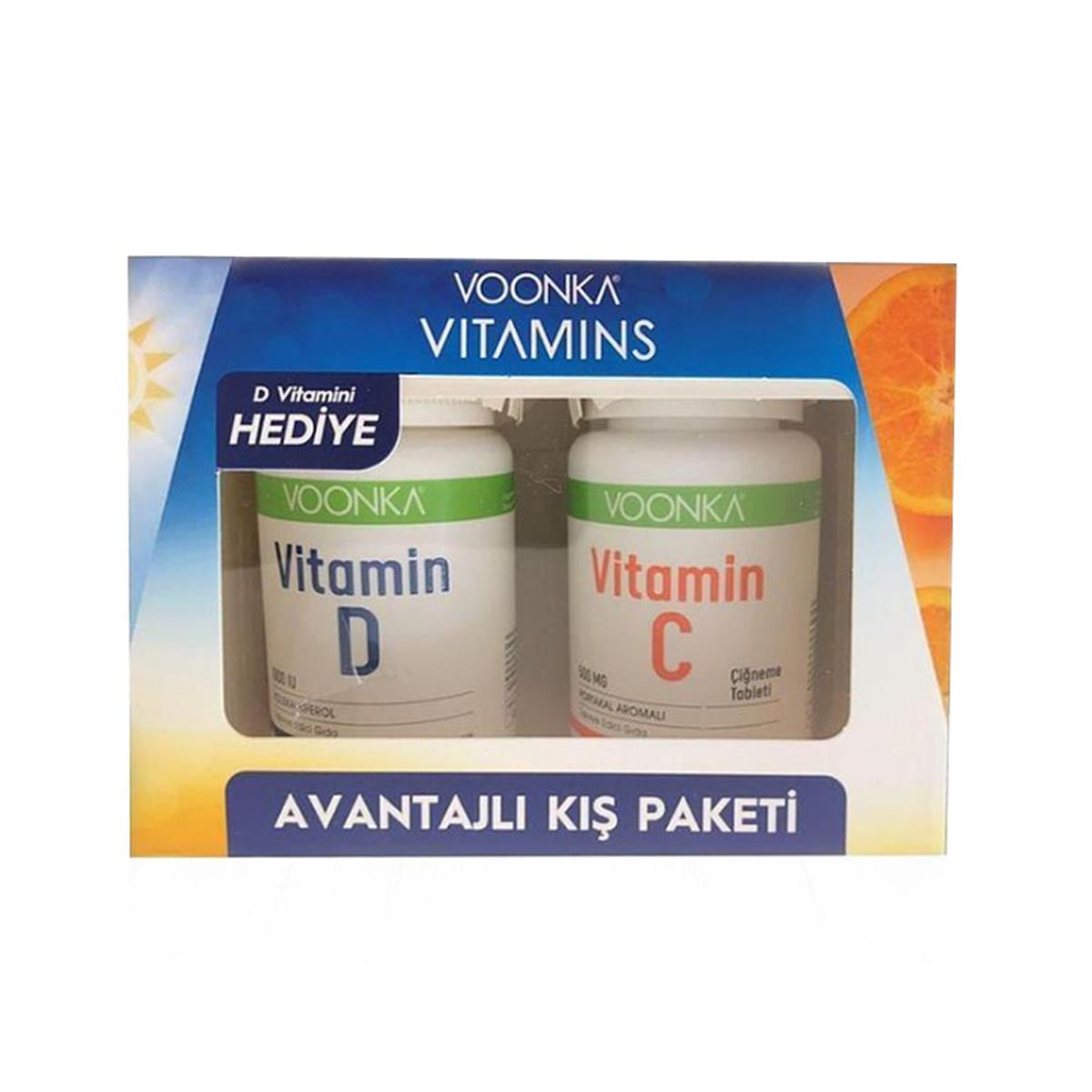 VOONKA Voonka Vitamin C 62 Çiğneme Tableti + Voonka Vitamin D 102 Yumuşak Kapsül
