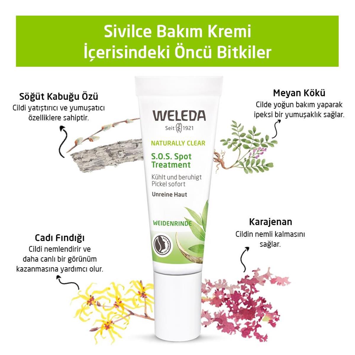 Weleda Weleda Naturally Clear S.O.S. Sivilce Bakım Kremi 10 ml