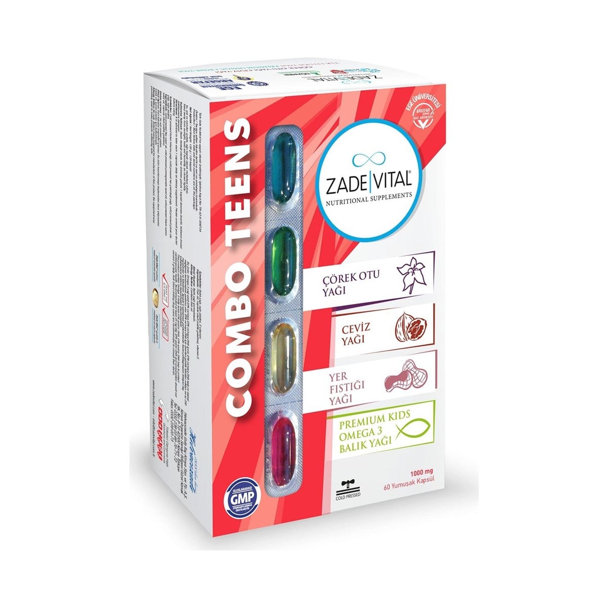 Zade Vital Zade Vital Combo Junior 60 Yumuşak Kapsül 1000 Mg