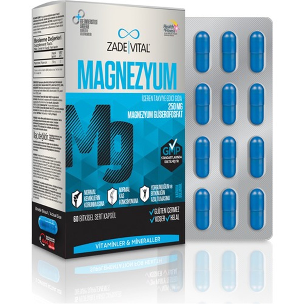 Zade Vital Zade Vital Magnezyum 60 Yumuşak Kapsül