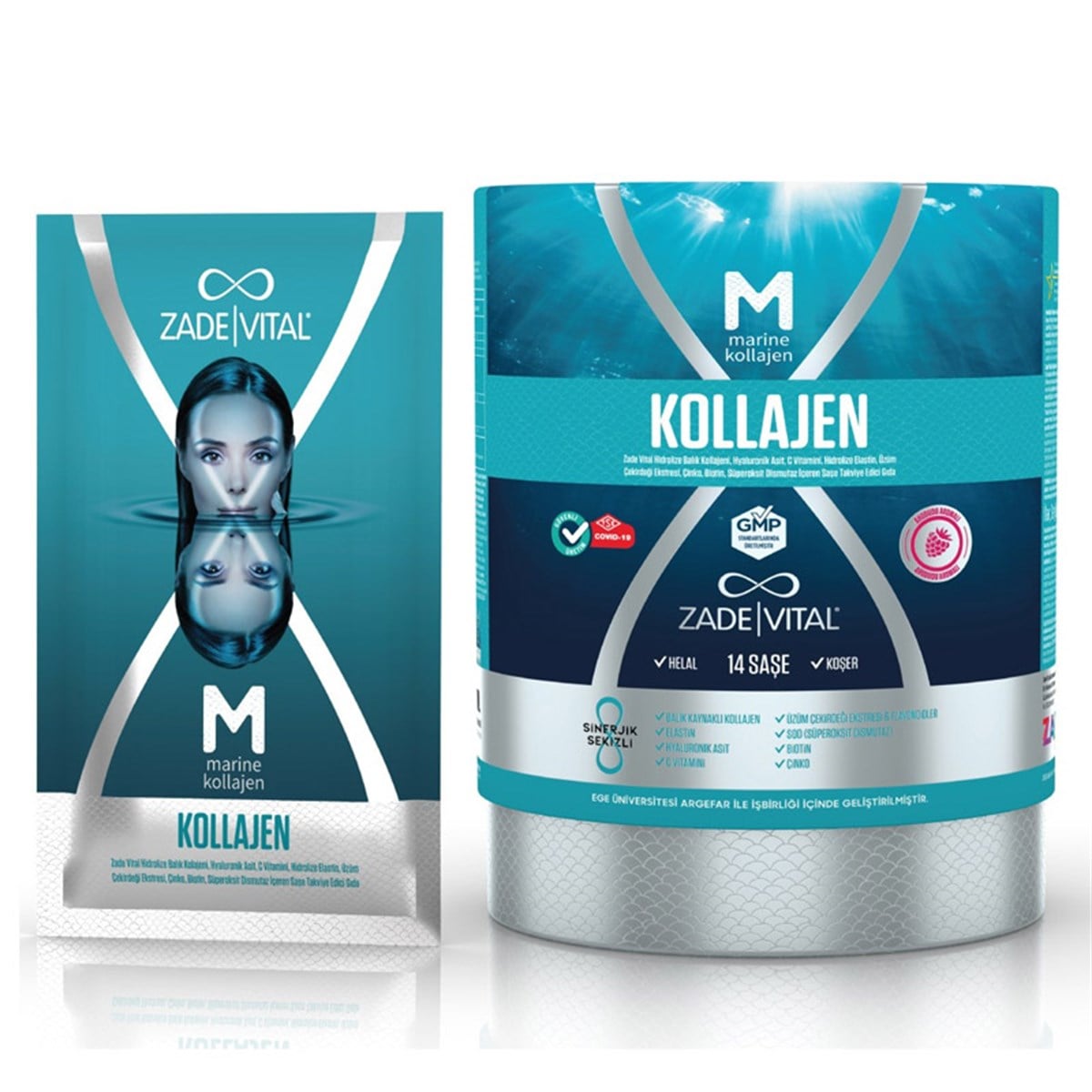 Zade Vital Zade Vital Marine Collagen + Hyaluronic Acid 14 Toz Saşe