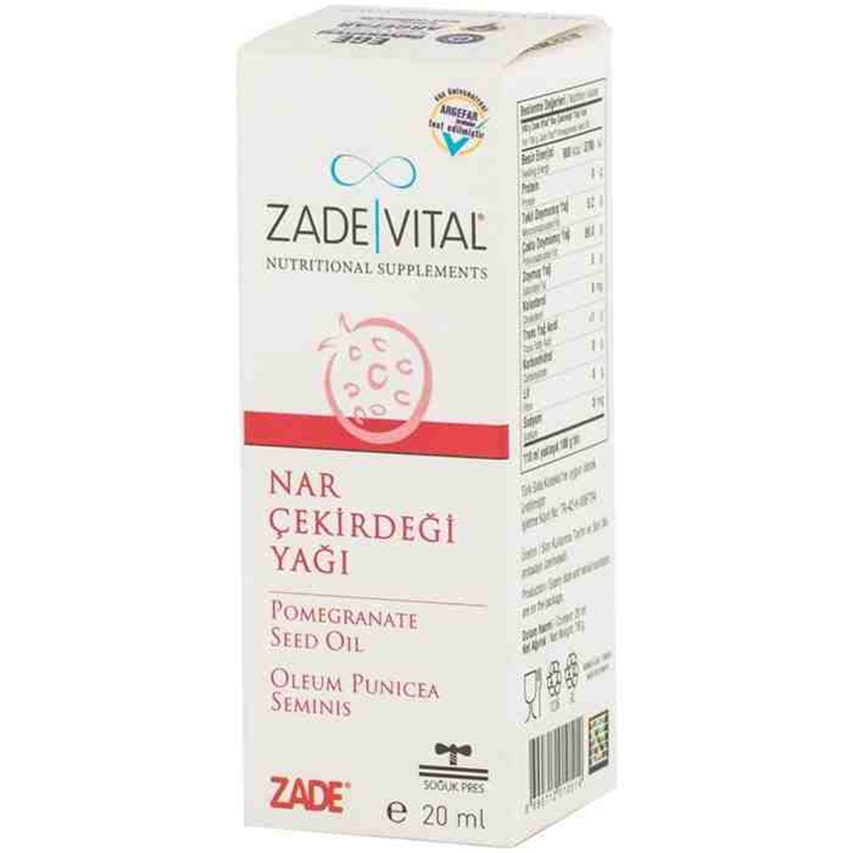Zade Vital Zade Vital Nar Çekirdeği Yaği 20 ml