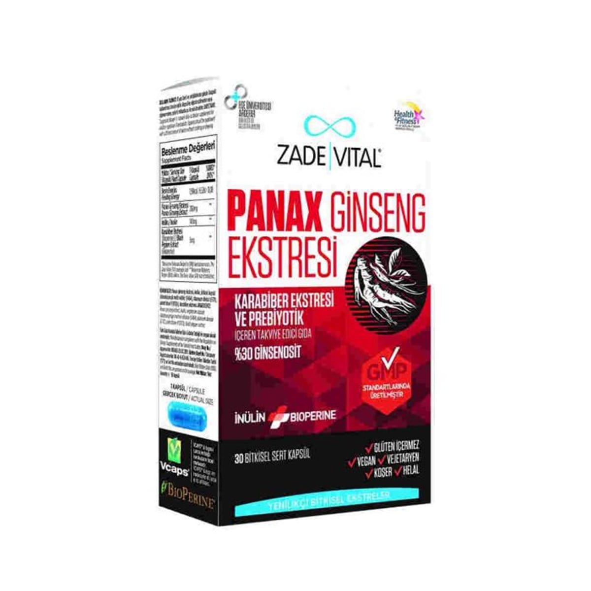 Zade Vital Zade Vital Panax Ginseng Extract 30 Kapsül