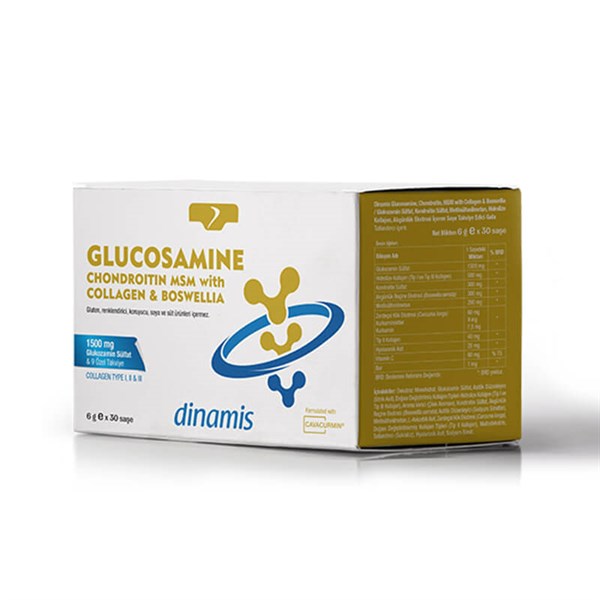Kuazar Dinamis Glucosamine Chondroitin MSM With Collagen Boswellia 6 gr x 30 Saşe