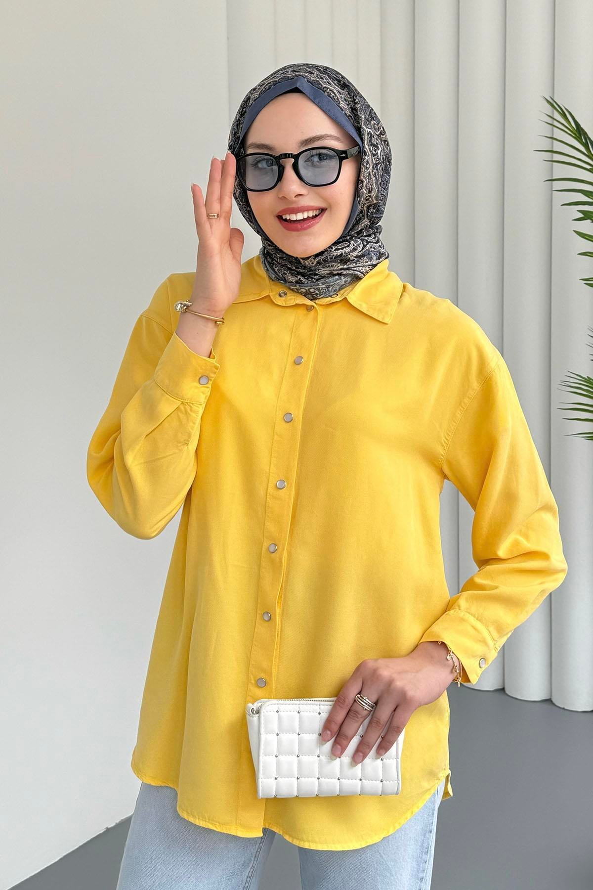 Tencel Kumaş Tesettür Gömlek