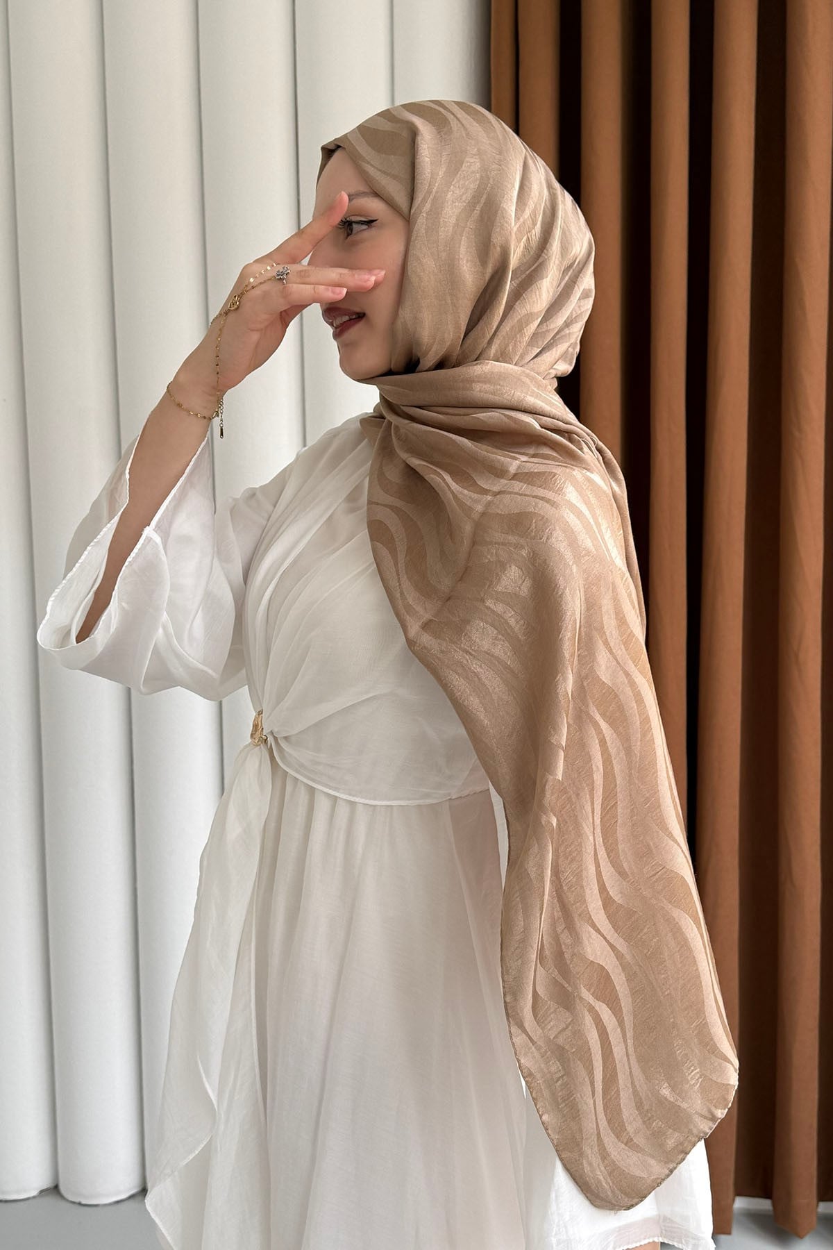 Airobin Zebra Desen Jakar Şal-VİZON