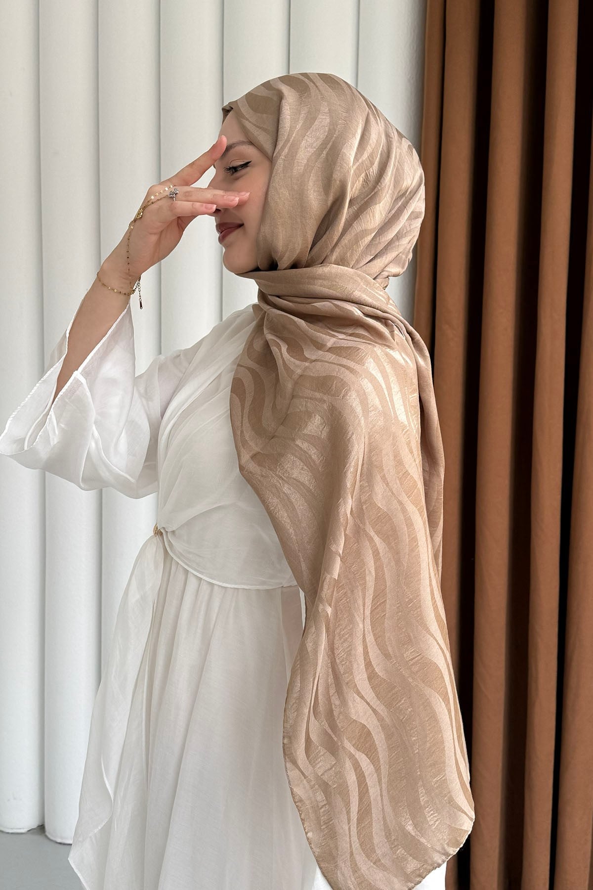 Airobin Zebra Desen Jakar Şal-VİZON