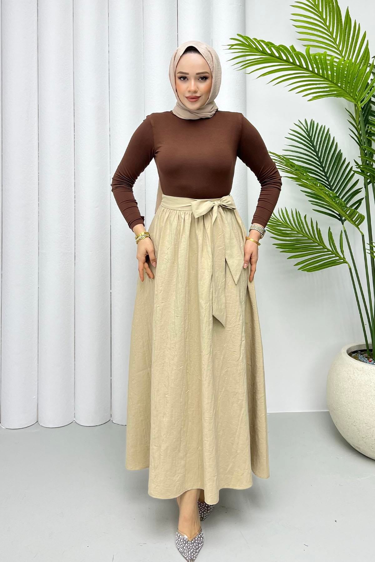 Bağlamalı Crash Etek-TAŞ