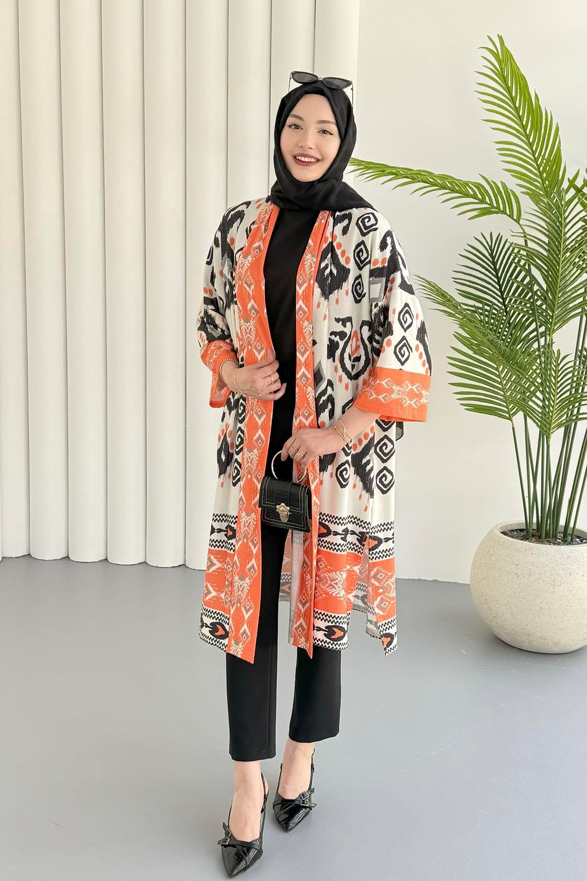 Çini Desen Kimono-TURUNCU