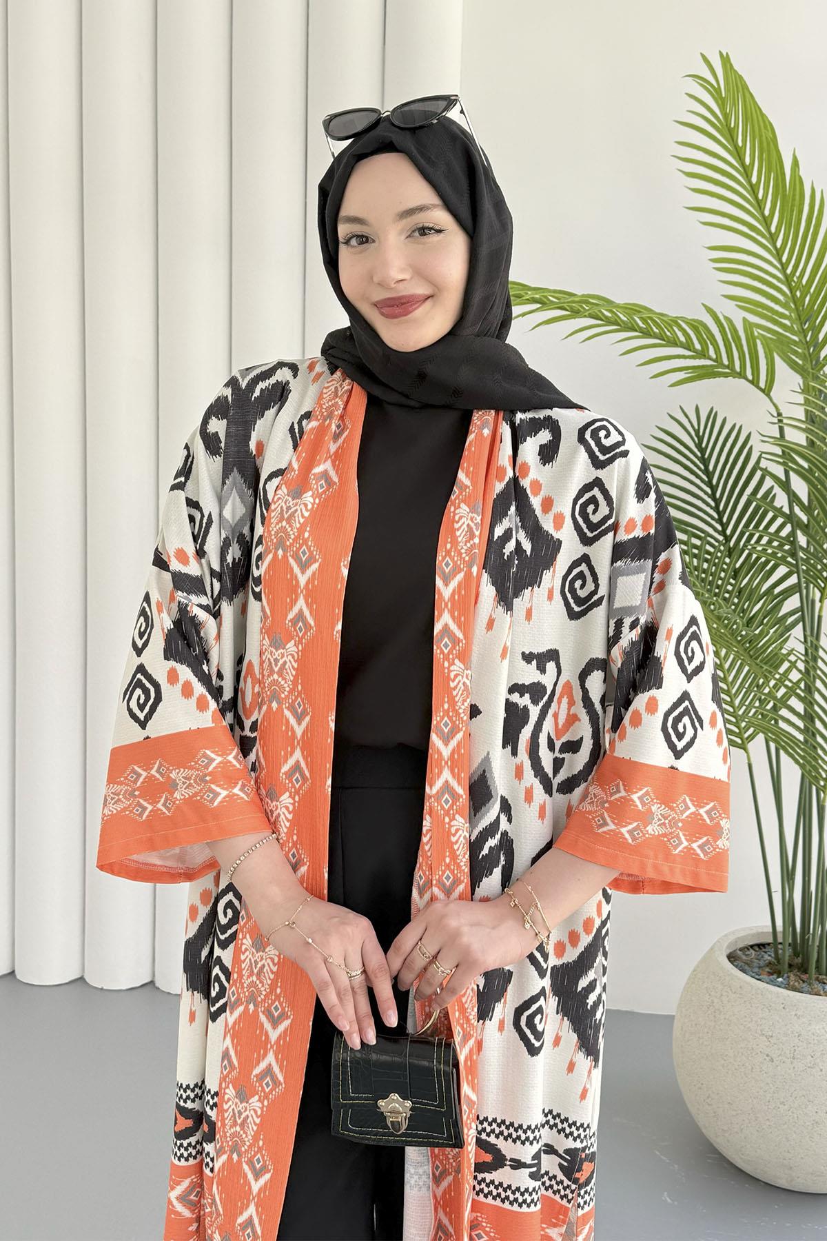 Çini Desen Kimono-TURUNCU