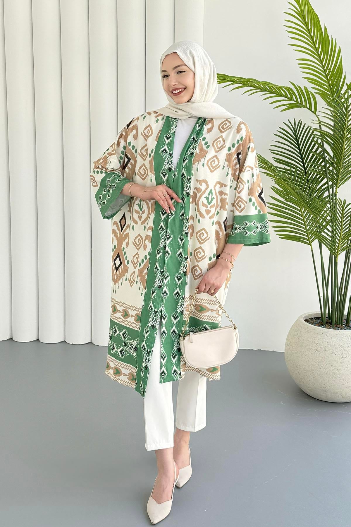 Çini Desen Kimono-YEŞİL
