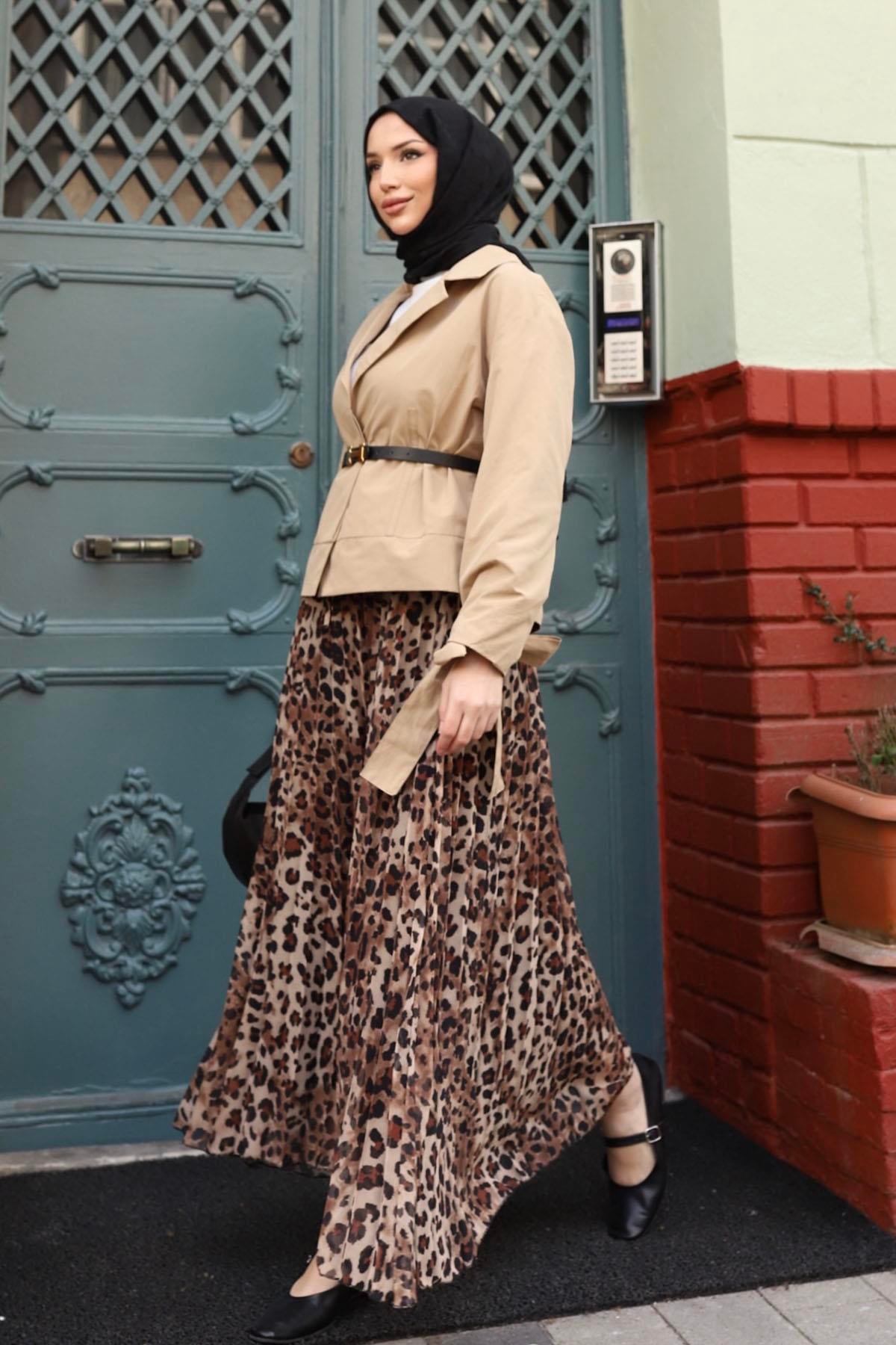 Pileli Leopar Etek-LEOPAR