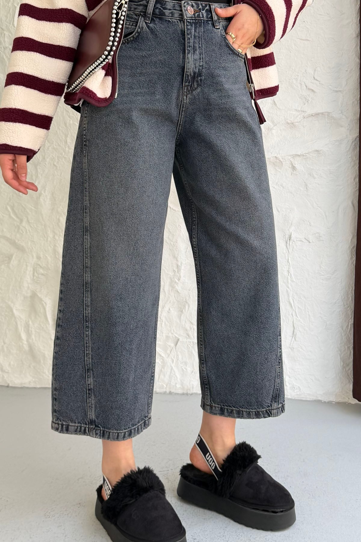 Tinted Yıkamalı Denim Jean Pantolon-ANTRASİT