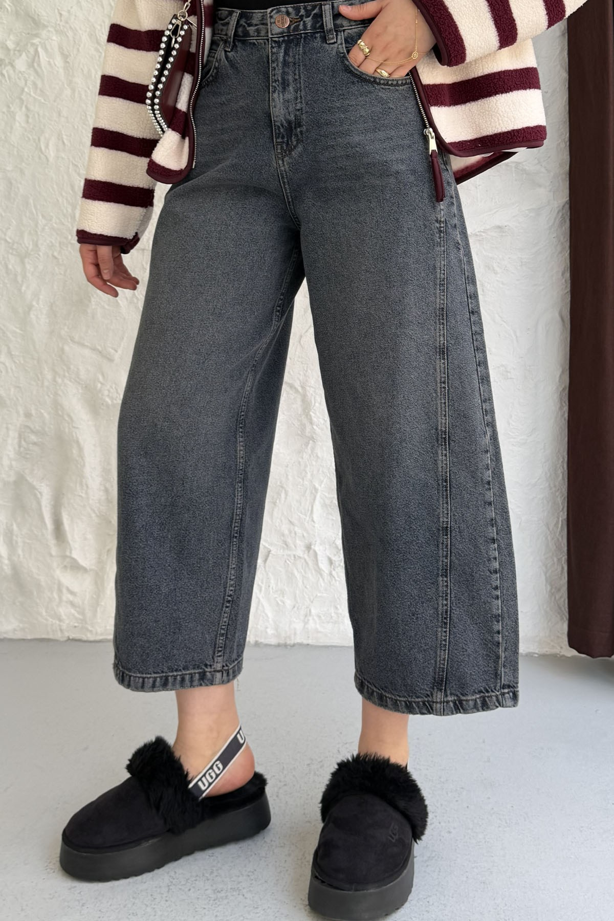 Tinted Yıkamalı Denim Jean Pantolon-ANTRASİT