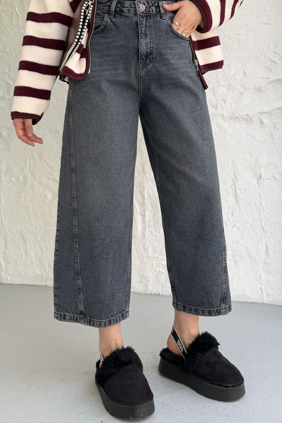 Tinted Yıkamalı Denim Jean Pantolon-ANTRASİT
