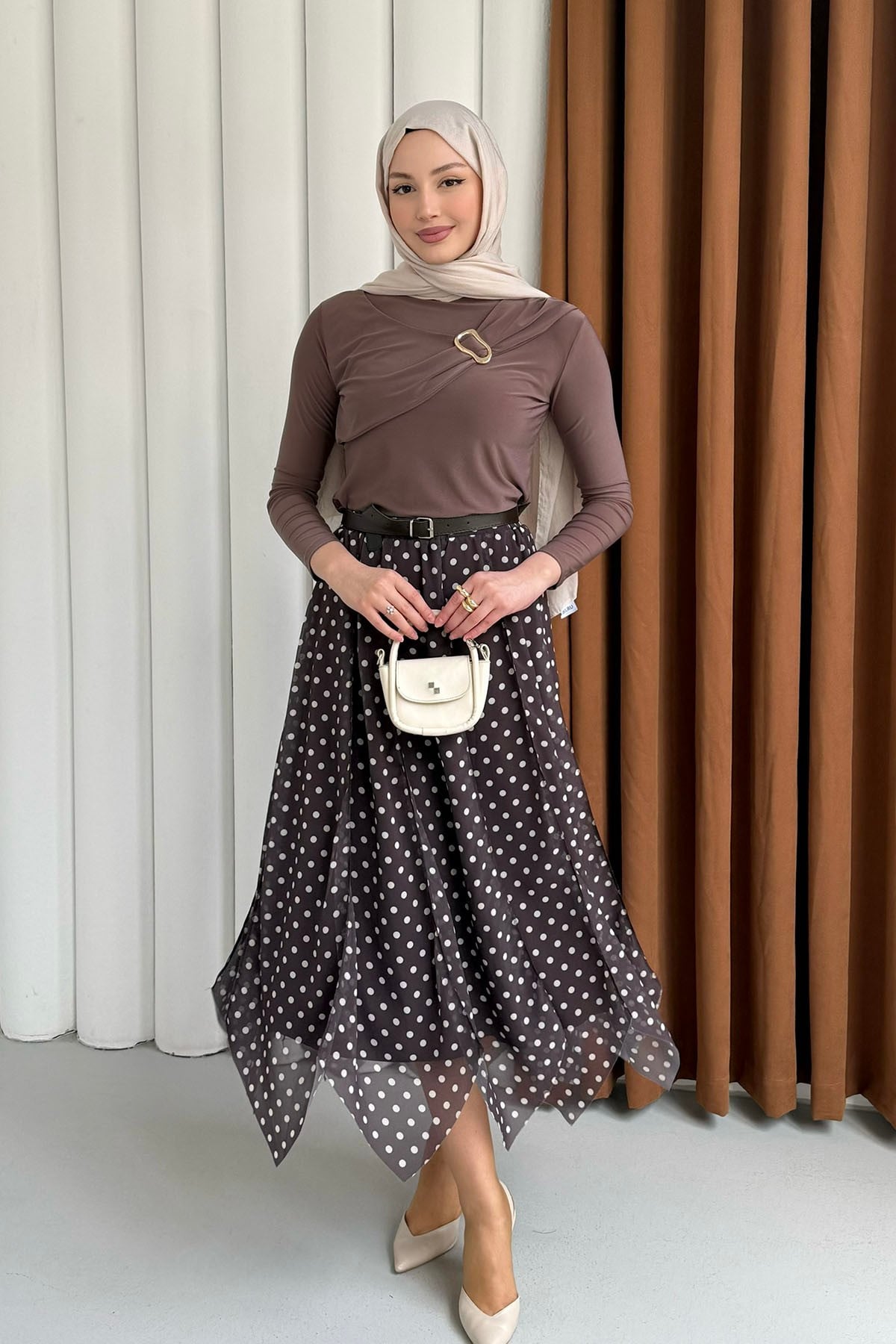 Toka Detaylı Sandy Bluz-VİZON