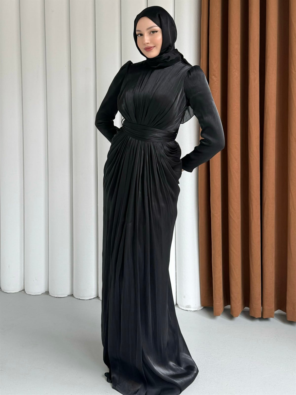 Aura Luxe Tesettür Abiye-SİYAH