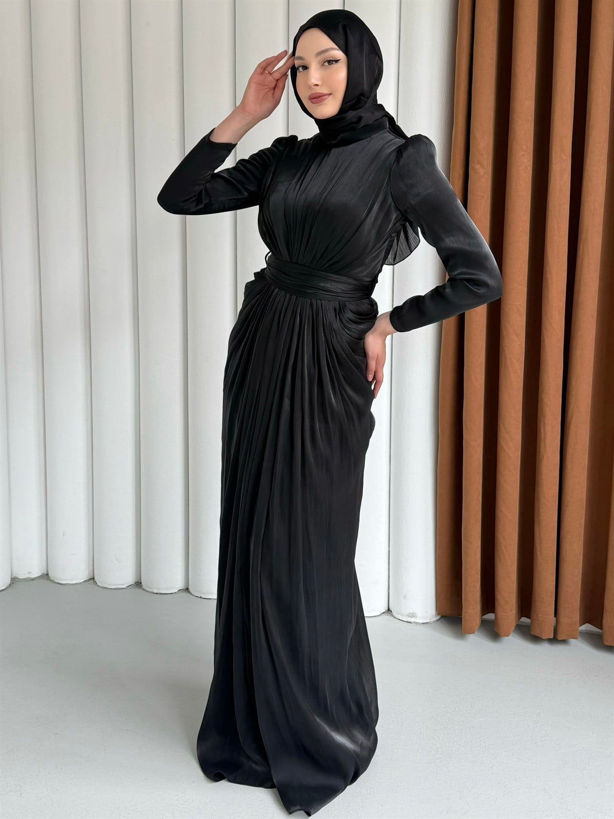 Aura Luxe Tesettür Abiye-SİYAH