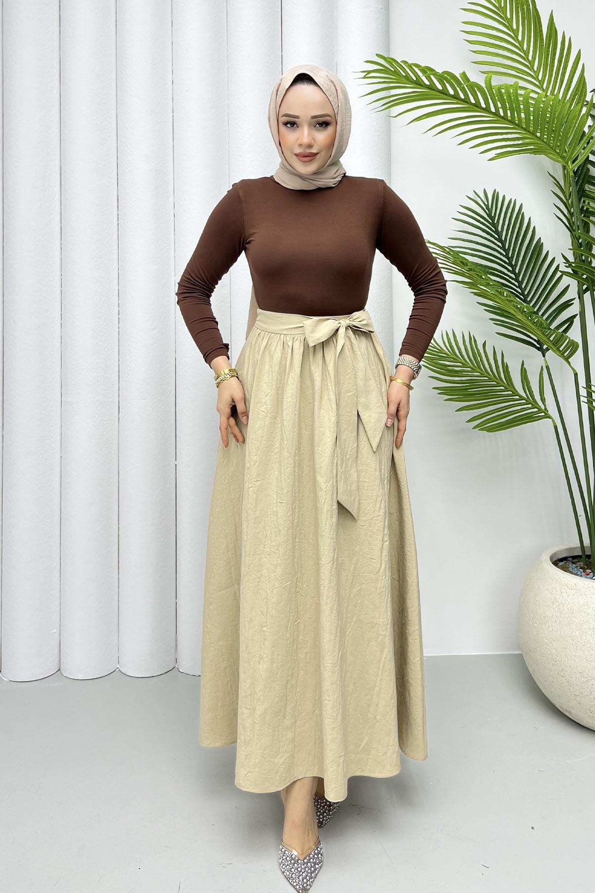 Bağlamalı Crash Etek-TAŞ