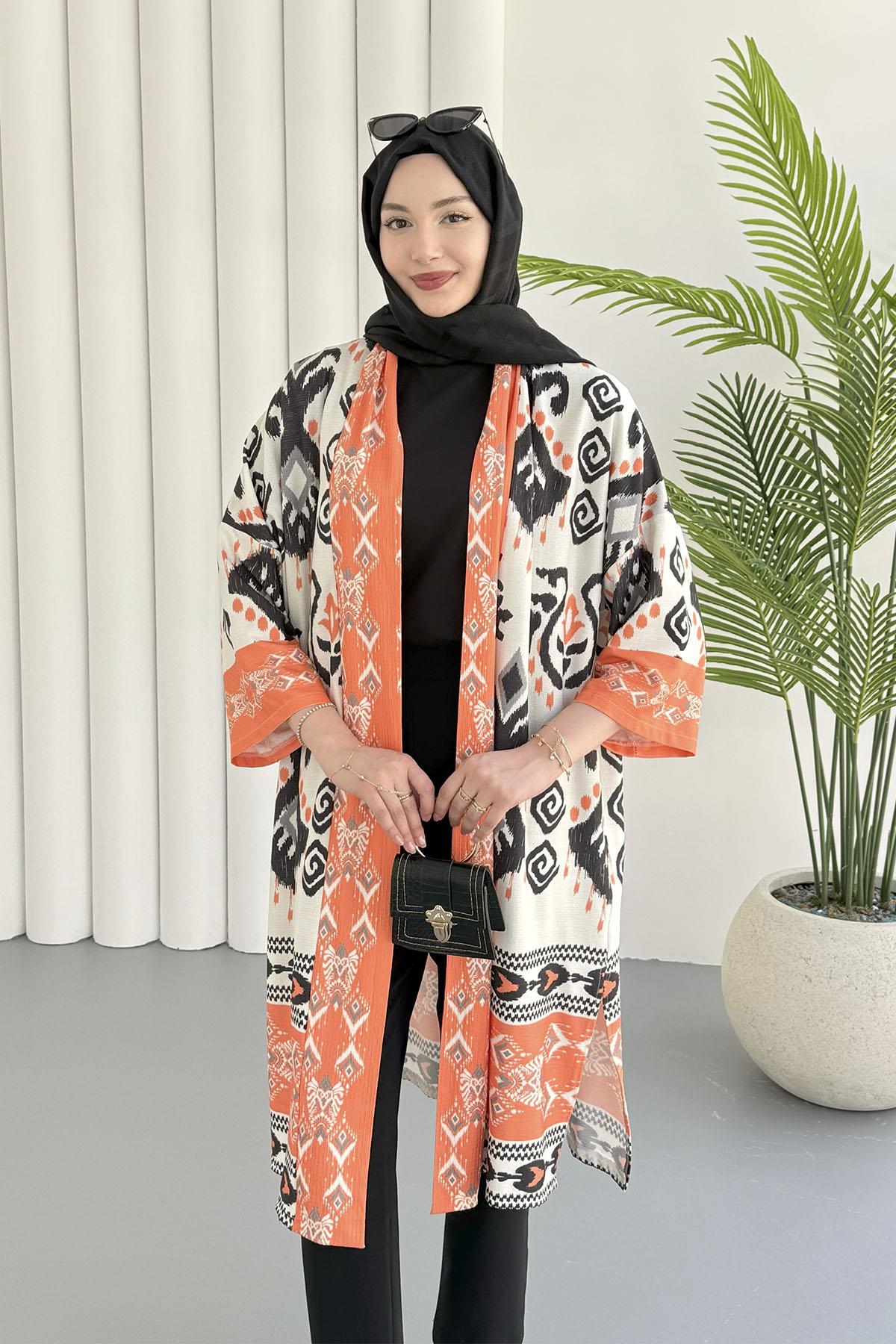 Çini Desen Kimono-TURUNCU