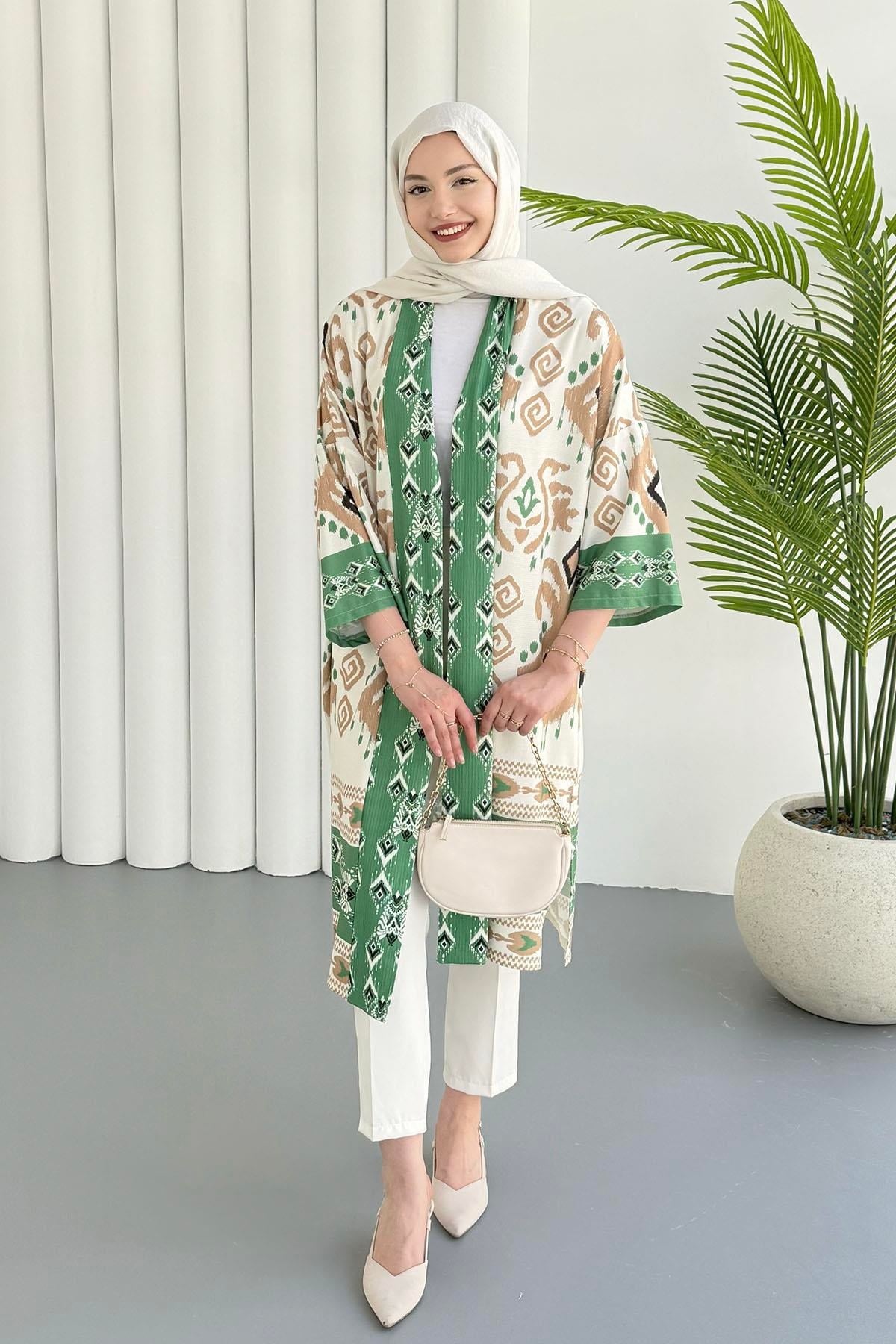 Çini Desen Kimono-YEŞİL
