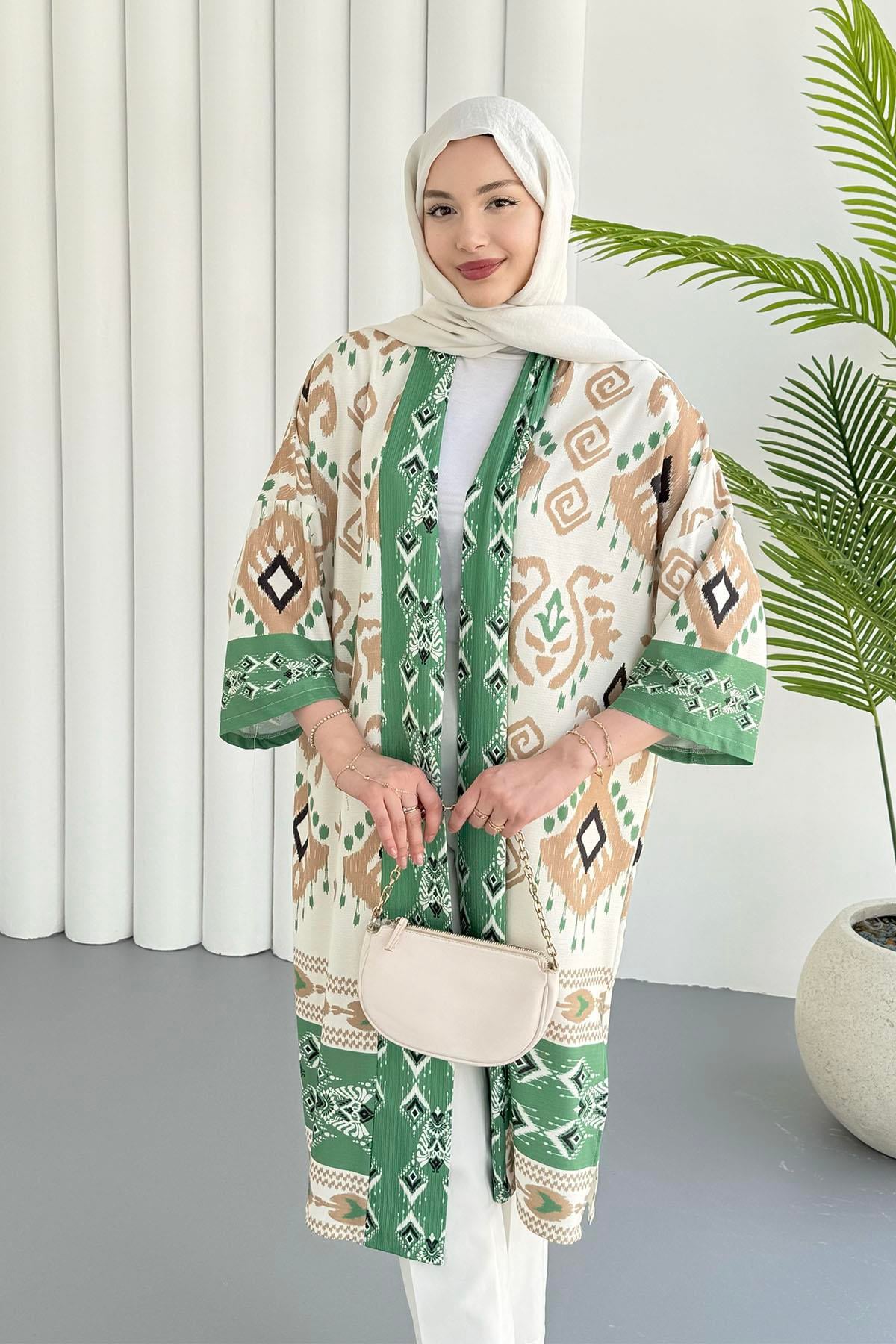 Çini Desen Kimono-YEŞİL