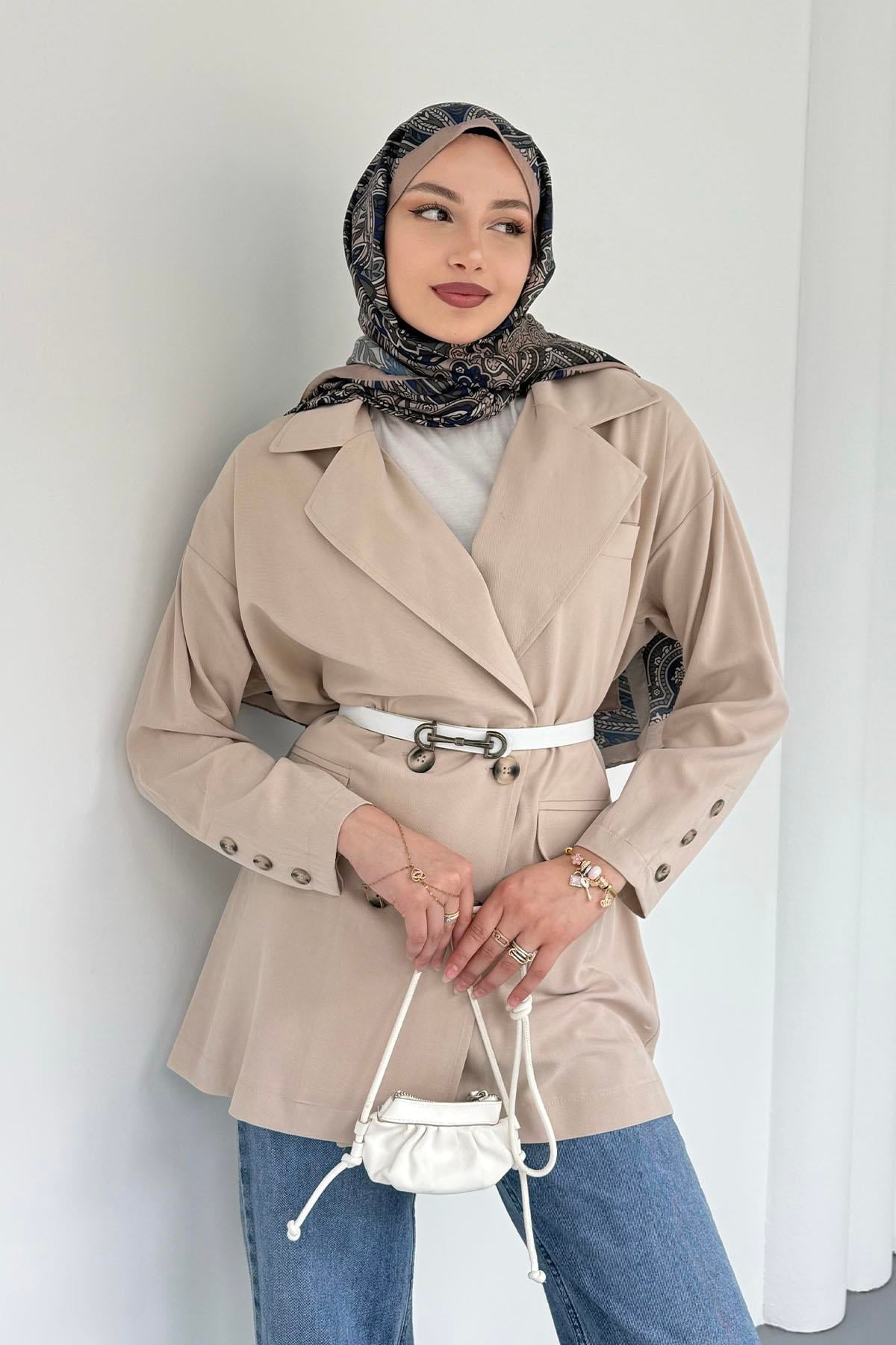 Gabardin Oversize Spor Ceket-TAŞ