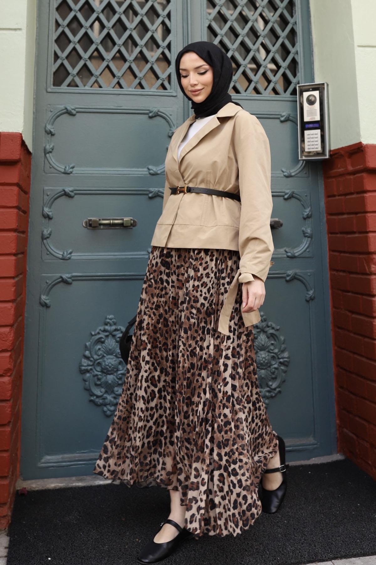 Pileli Leopar Etek-LEOPAR