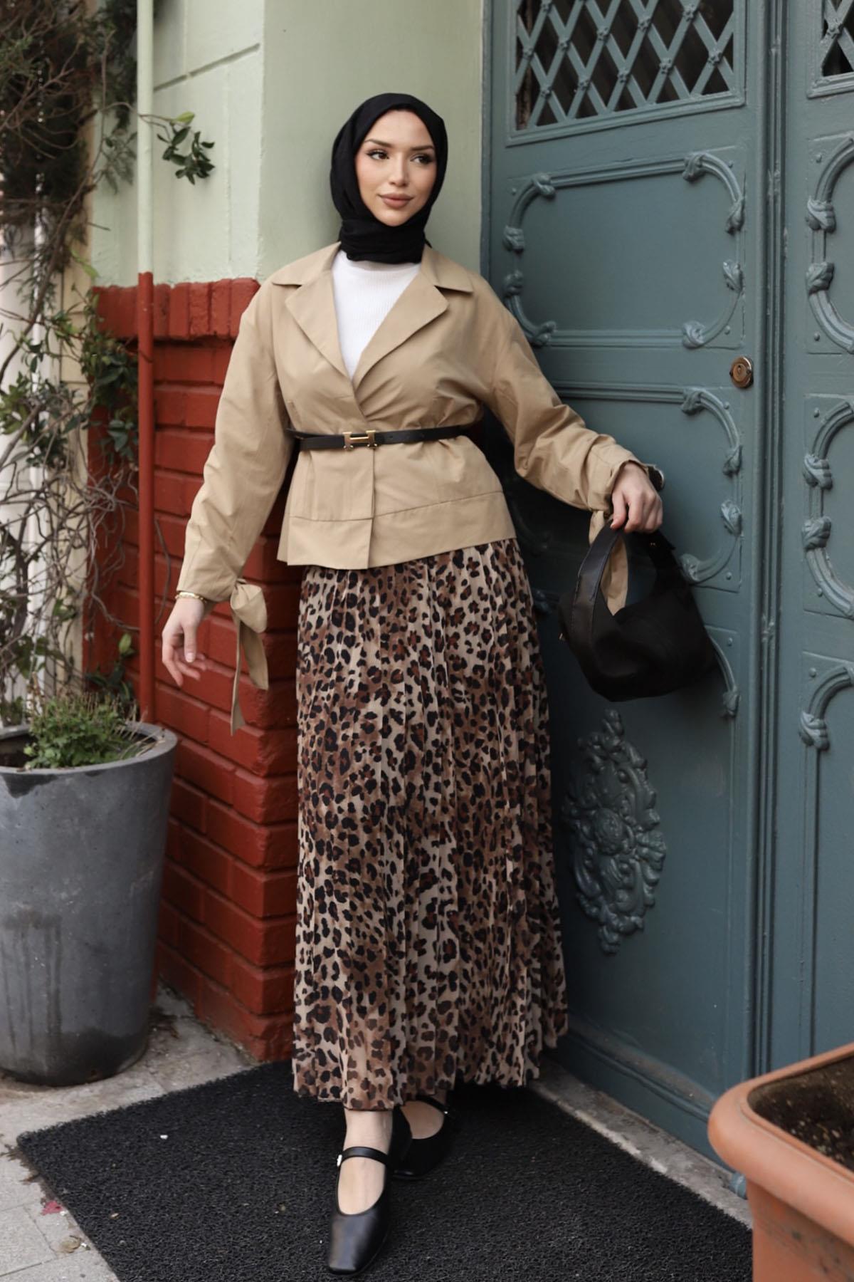 Pileli Leopar Etek-LEOPAR