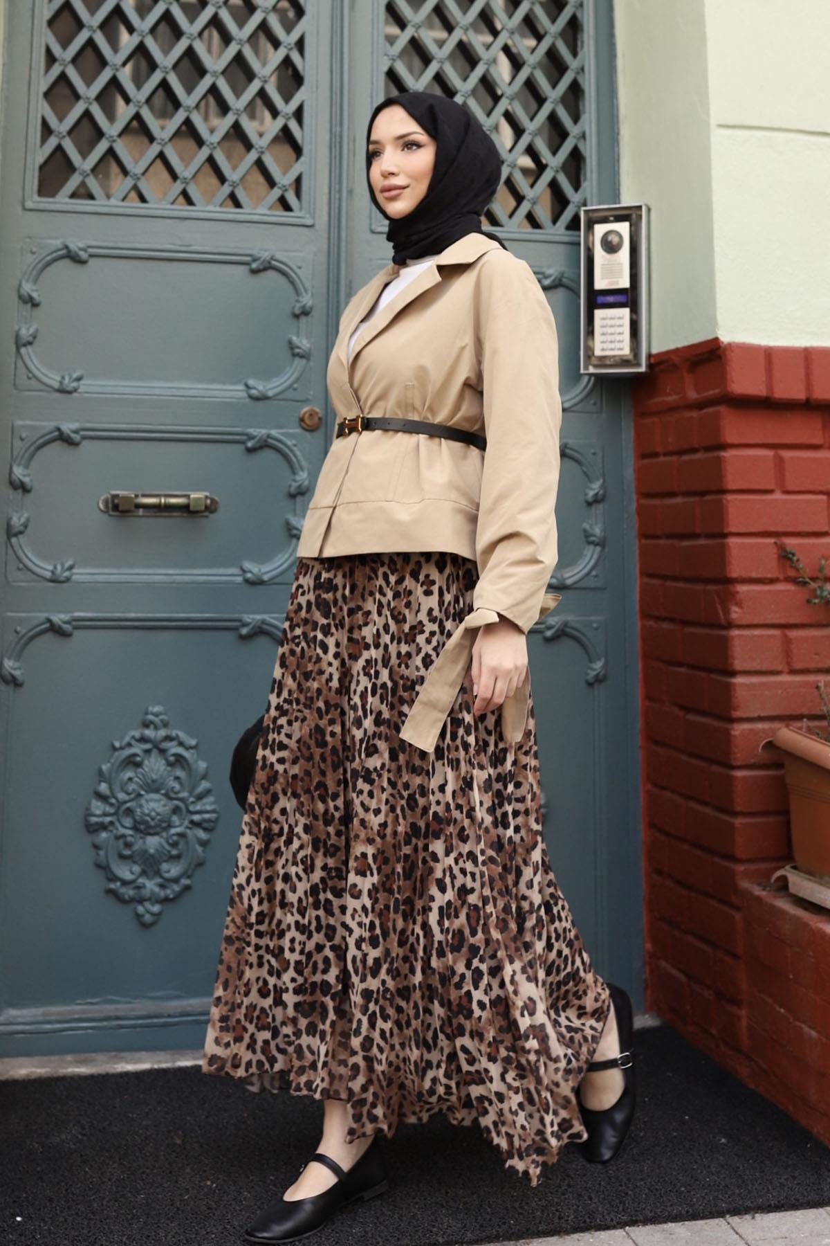 Pileli Leopar Etek-LEOPAR