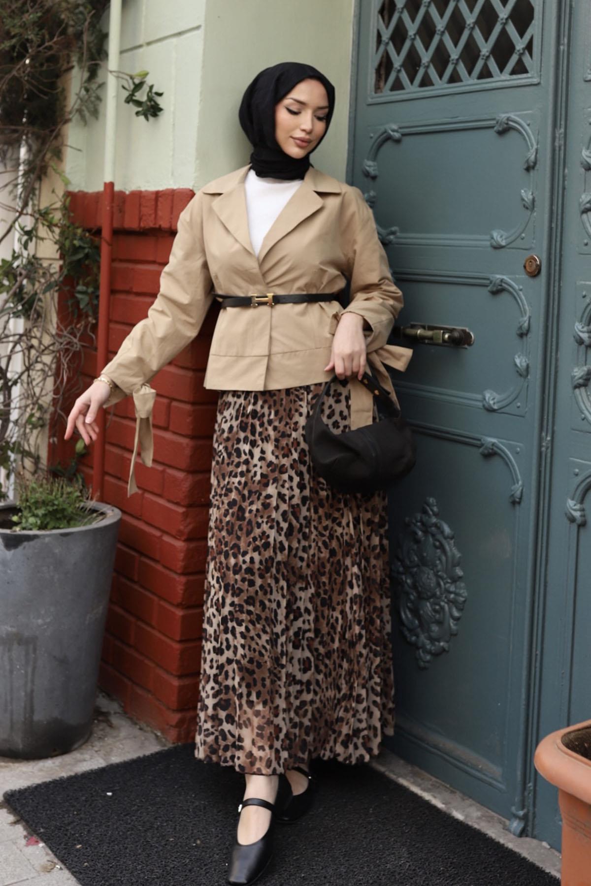 Pileli Leopar Etek-LEOPAR