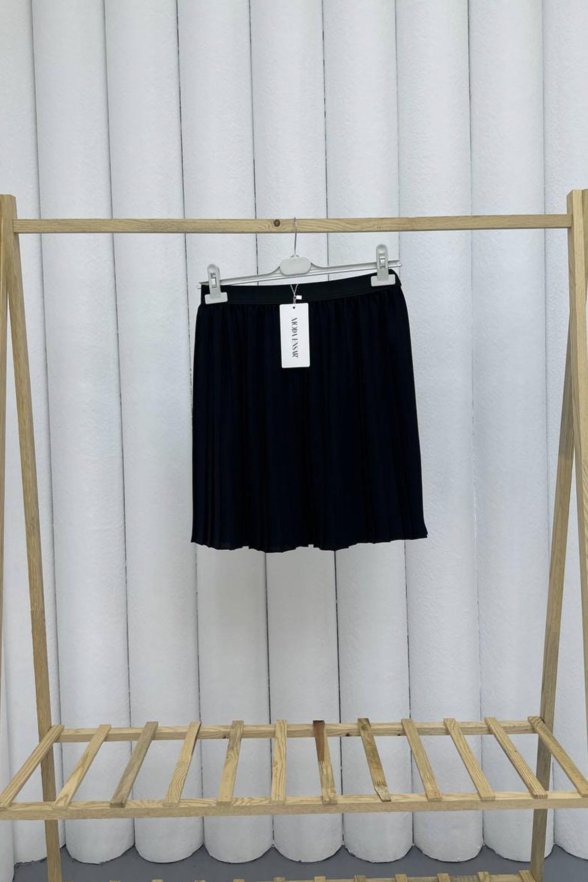 Piliseli Etek İçlik-SİYAH