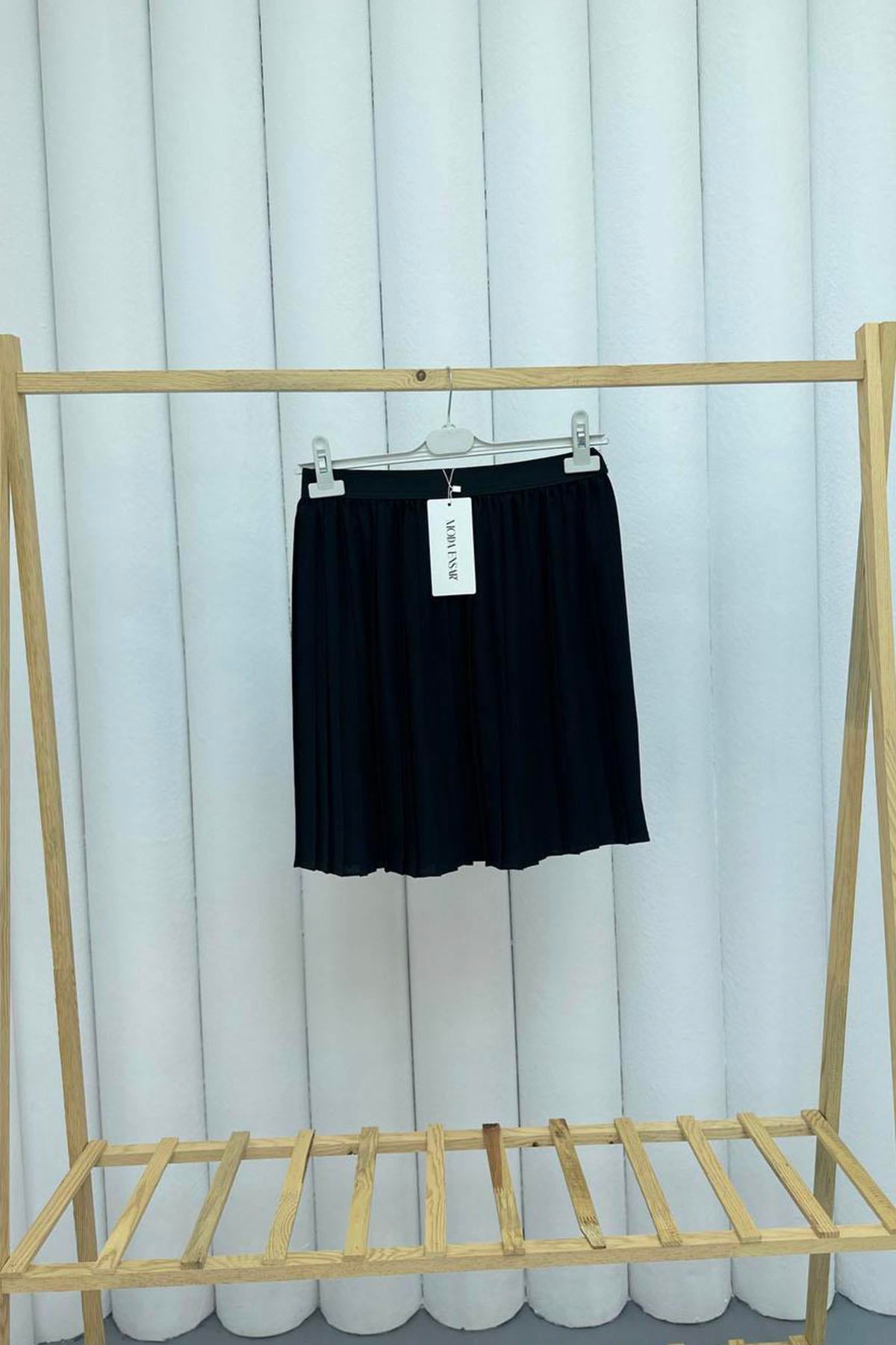 Piliseli Etek İçlik-SİYAH