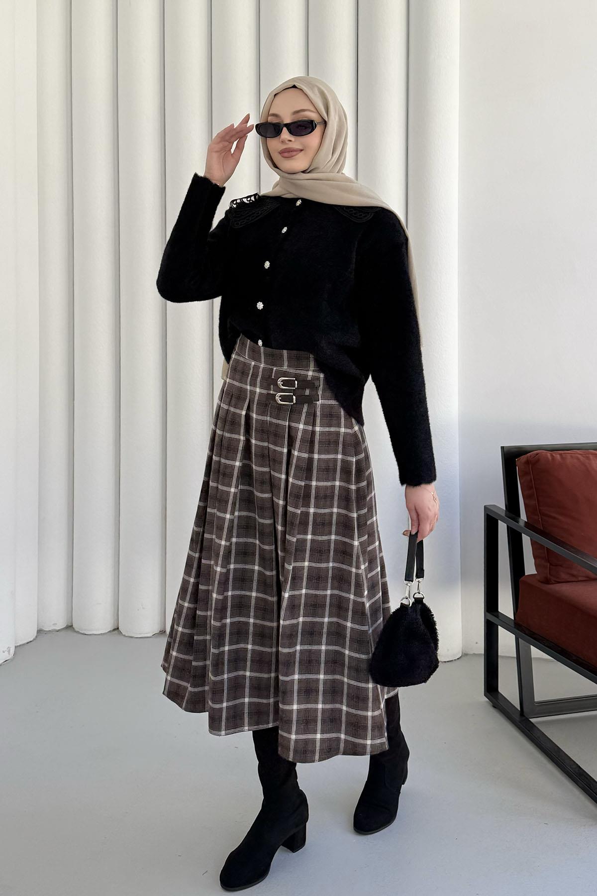 Yakası Dantel Detaylı Premium Yumoş Hırka-SİYAH