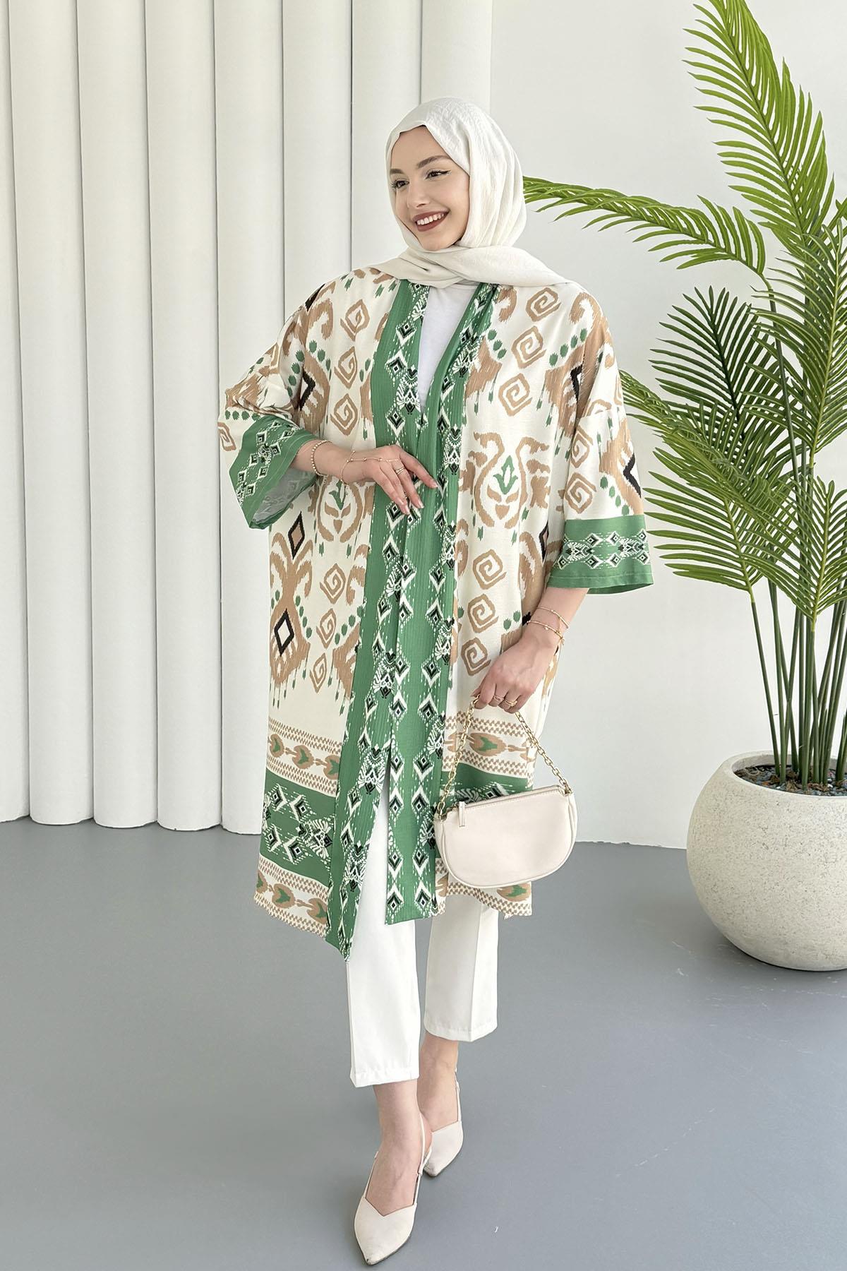 Çini Desen Kimono-YEŞİL
