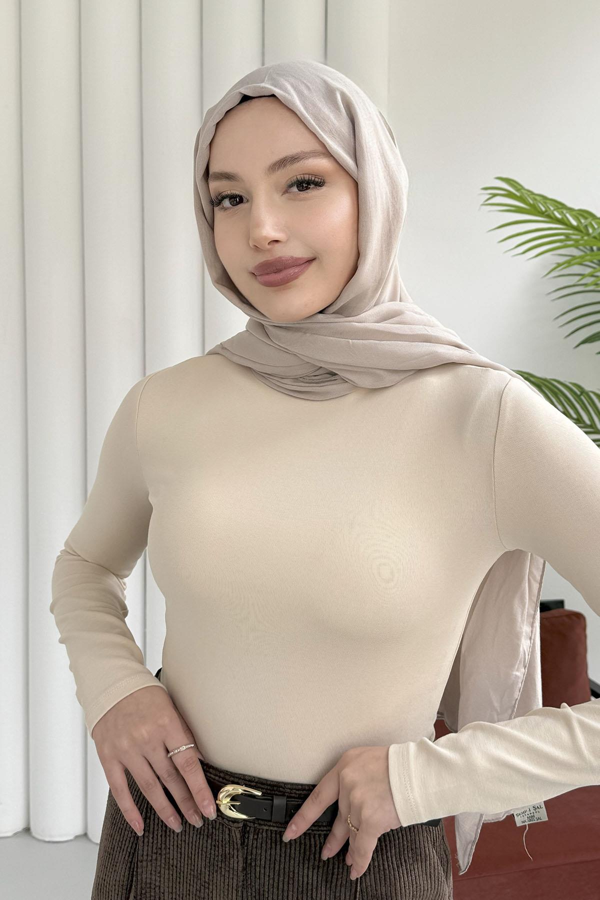 Yarım Balıkçı Yaka Uzun Kol Bady-BEJ