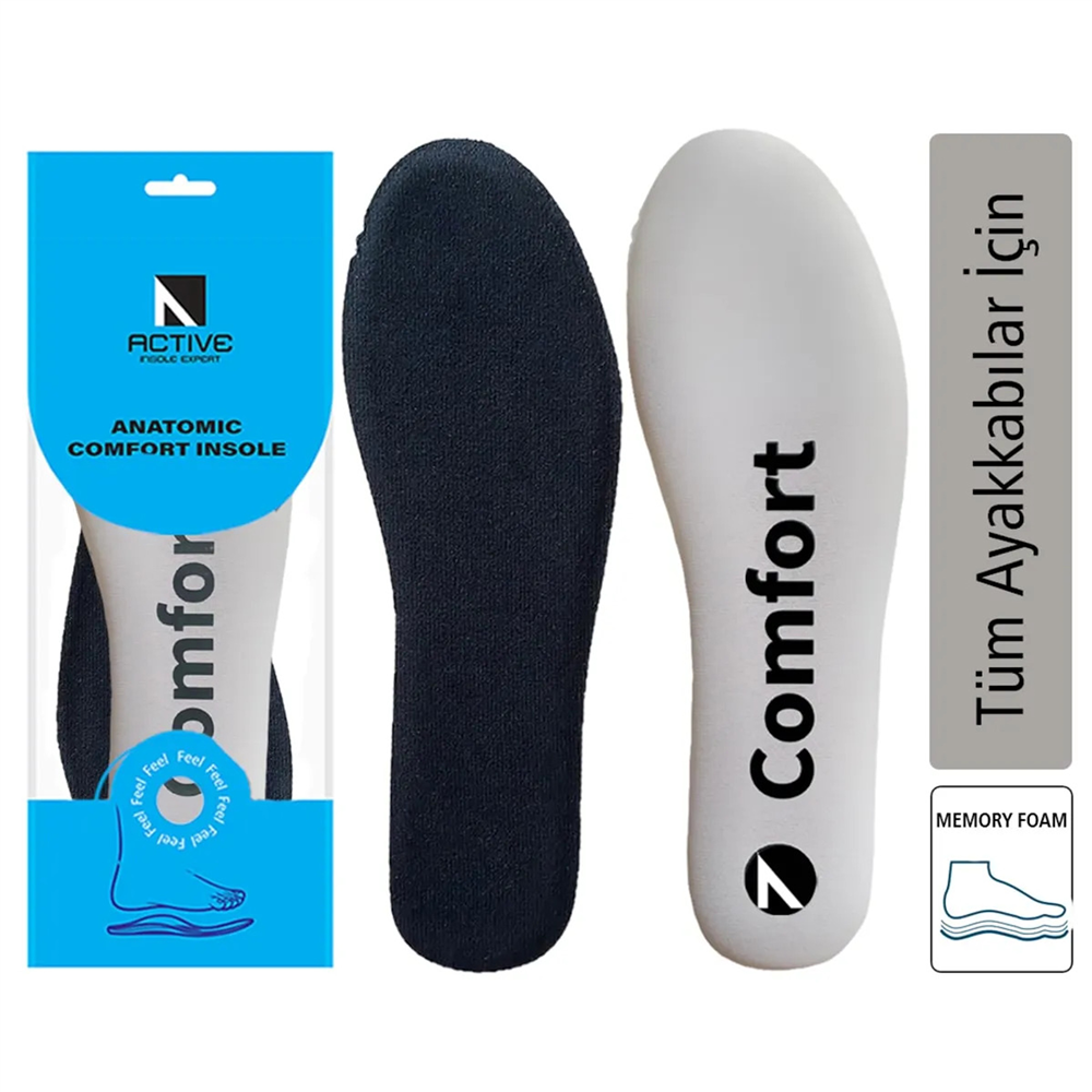 ACTIVE TEAM Memory Foam Yumuşak Ayakkabı Tabanlığı, Akıllı Hafızalı Spor Tabanlık, Ayakkabı Iç Tabanı GCM TBN-STANDART