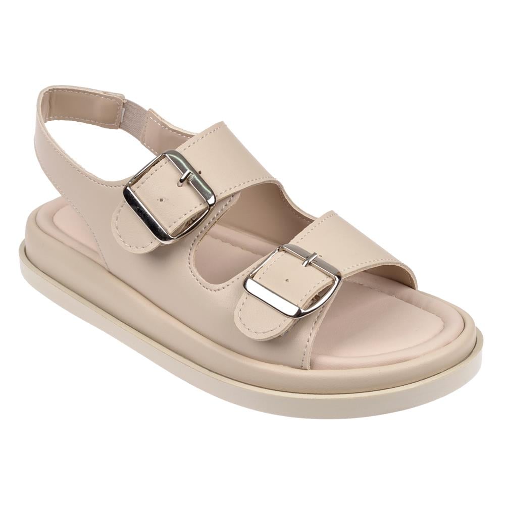 Castle Black Çift Tokalı Kadın Sandalet CB-35176   BEJ