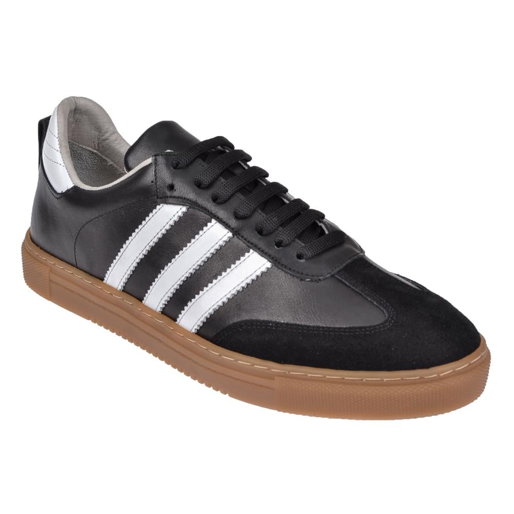 Floor Hakiki Deri Erkek Spor Ayakkabı Sneaker MAK-3030M   SİYAH BEYAZ
