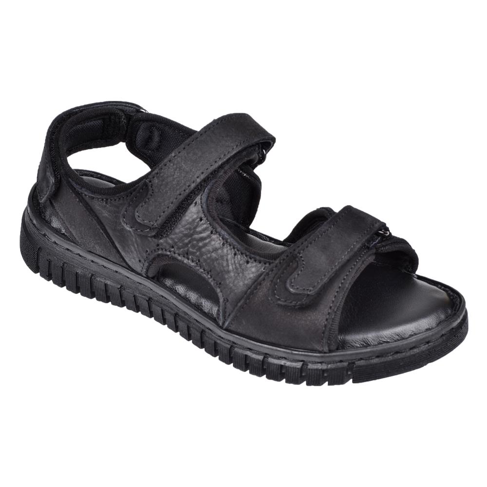 Forelli Hakiki Deri Comfort Cırtlı Kadın Sandalet ARYA FOR-38506   SİYAH NUBUK