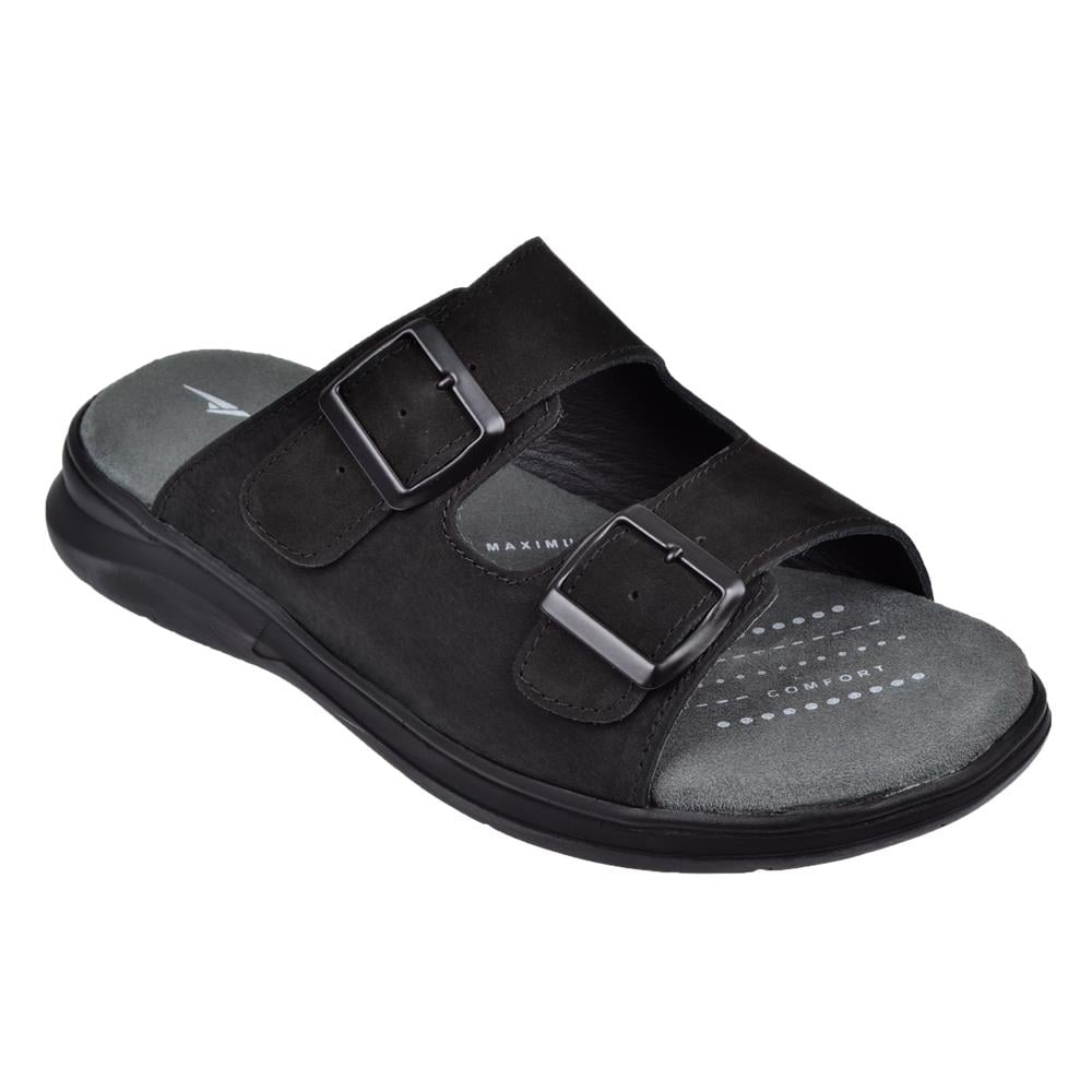 Forelli Hakiki Deri Comfort Erkek Terlik FOR-EJDER   SİYAH NUBUK