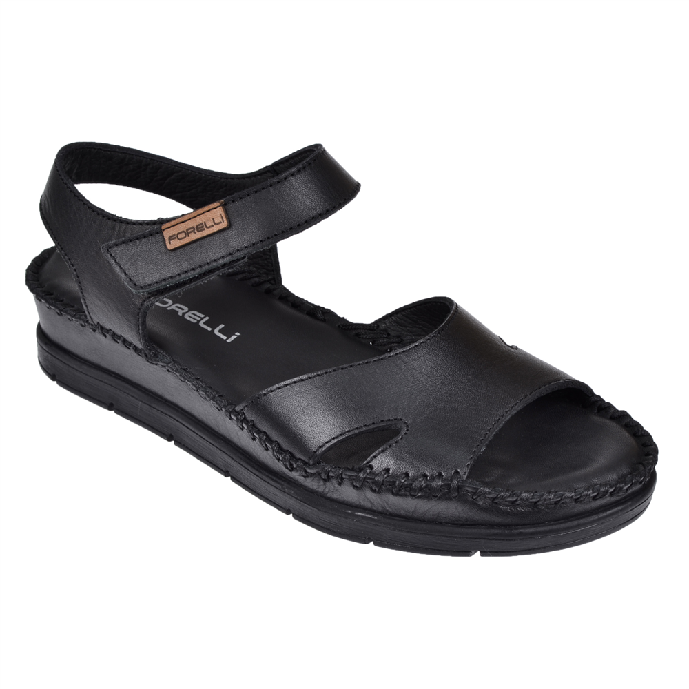 Forelli Hakiki Deri Comfort Kadın Sandalet FOR-AYANA   SİYAH